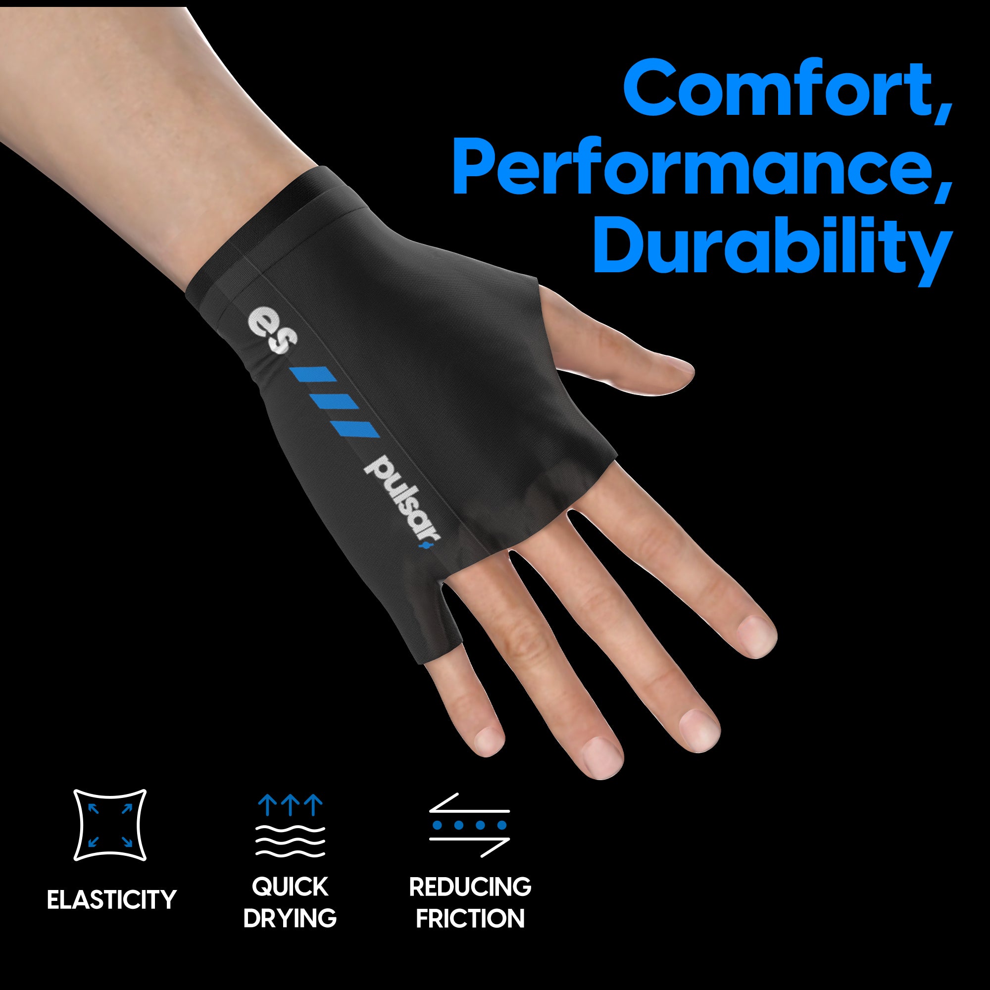 Pulsar eS Arm Sleeve - Fingerless Glove for Gaming, Sports & Outdoor Activities - Breathable Compression Sleeve for Enhanced Performance & Comfort