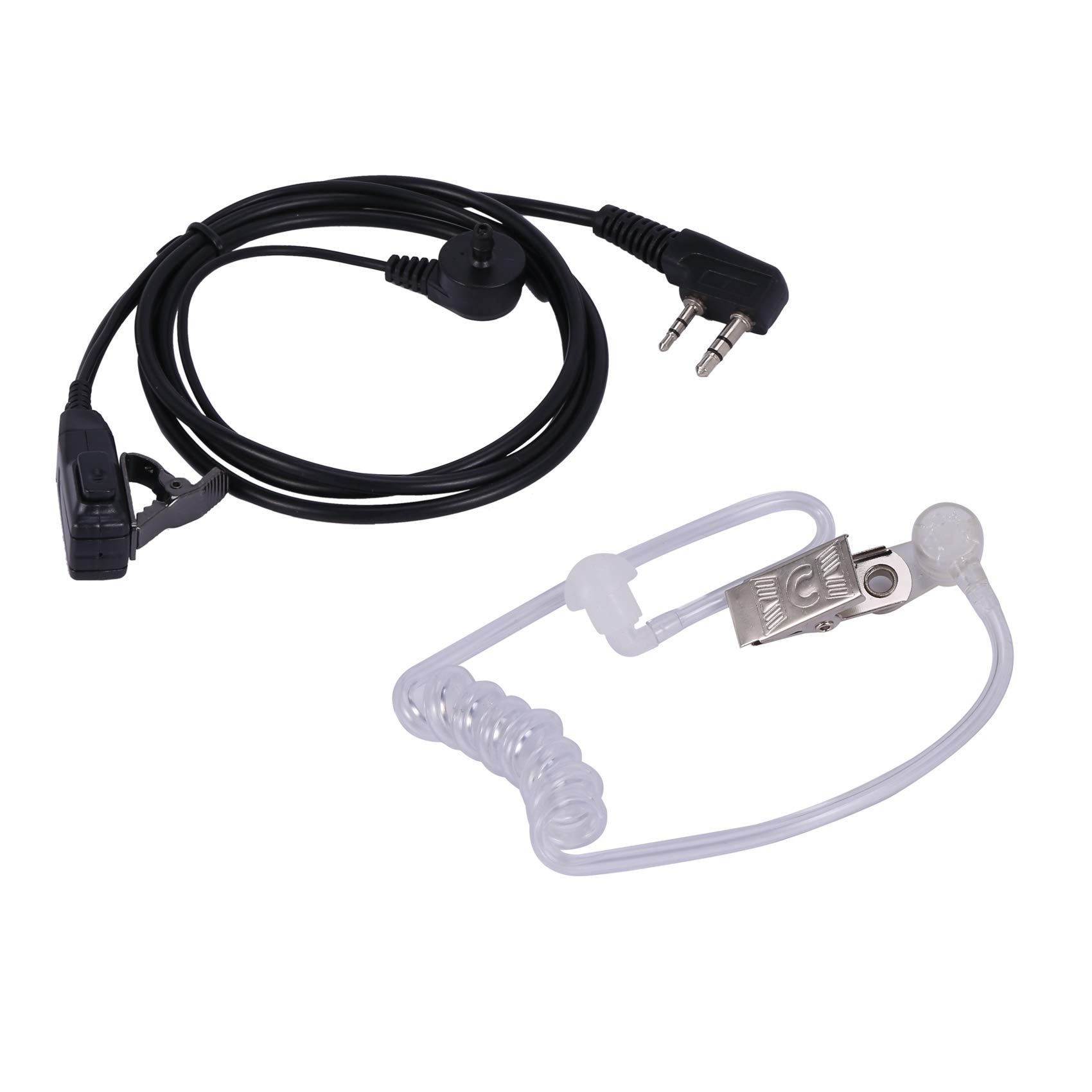 2 Pin Covert Acoustic Tube Microphone Headset for Walkie Talkie Radio - Invisible Earpiece for Security, Surveillance & Discreet Communication