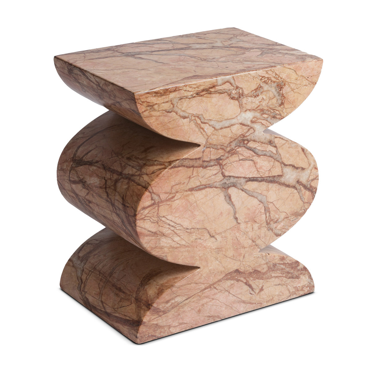 Aztec Side Table with Marble Finish - Modern End Table for Living Room, Bedroom, or Office - Stylish Accent Table for Home Decor