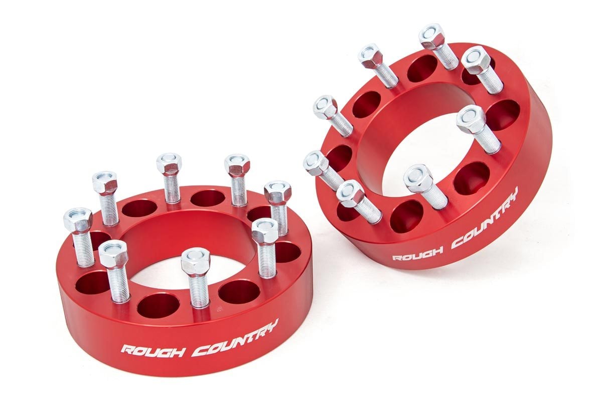 2 Inch Wheel Spacers for Ram 2500/3500 4WD (2010-2011) - 8x6.5 Bolt Pattern - Red Anodized Aluminum - Heavy Duty Truck Accessories - Perfect for Off-Roading & Enhanced Stance