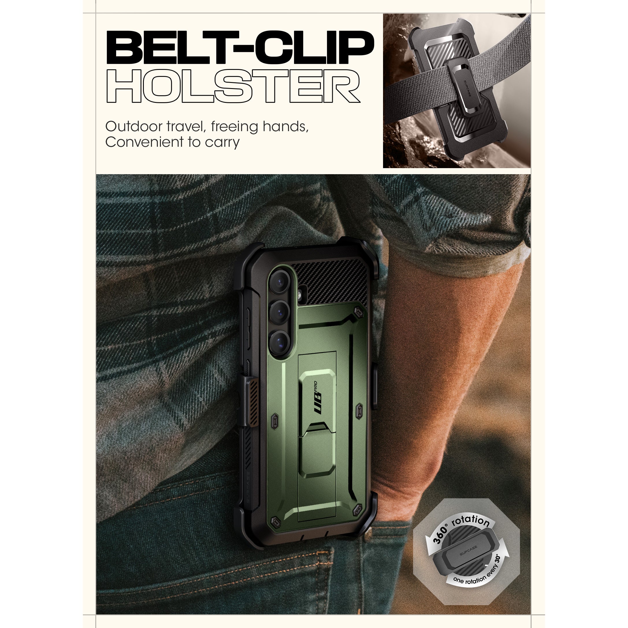 Samsung Galaxy S25 Unicorn Beetle PRO Rugged Case - Heavy Duty Protective Cover with Shock Absorption, Dark Green - Perfect for Outdoor Adventures, Construction Work & Extreme Sports Protection