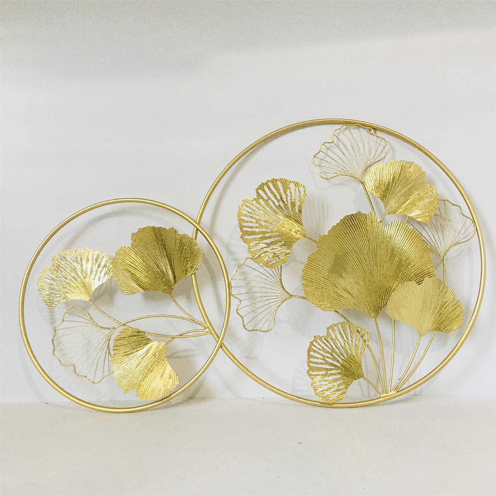 Golden Ginkgo Leaf Metal Wall Art - 62x100cm Elegant Gold Leaves Wall Decor for Living Room, Bedroom, Hotel & Cafe - Perfect for Christmas Home Decoration & Seasonal Interior Design