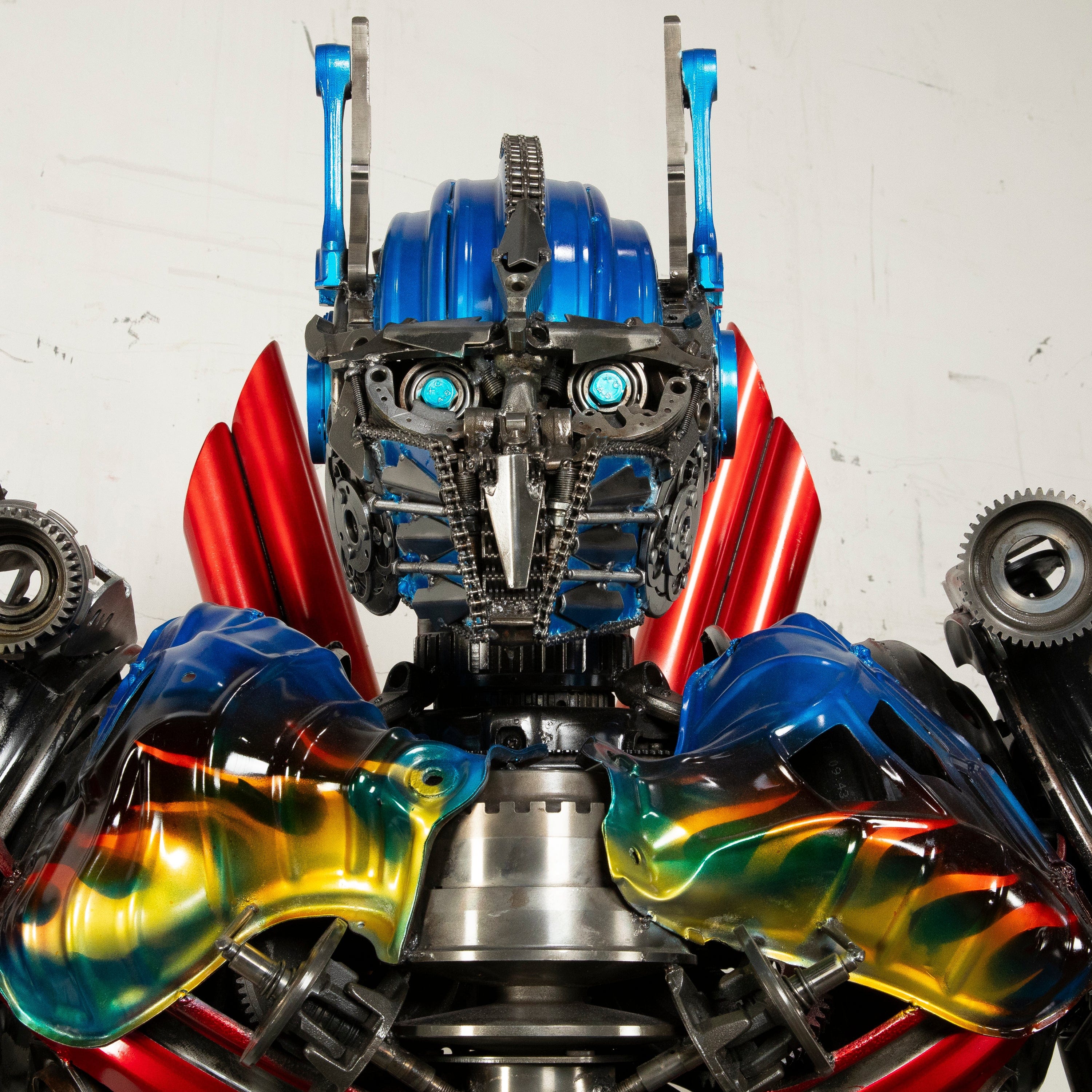 Optimus Prime Inspired Recycled Metal Wall Art Sculpture - Transformers Collectible Home Decor for Man Cave, Office & Gifts