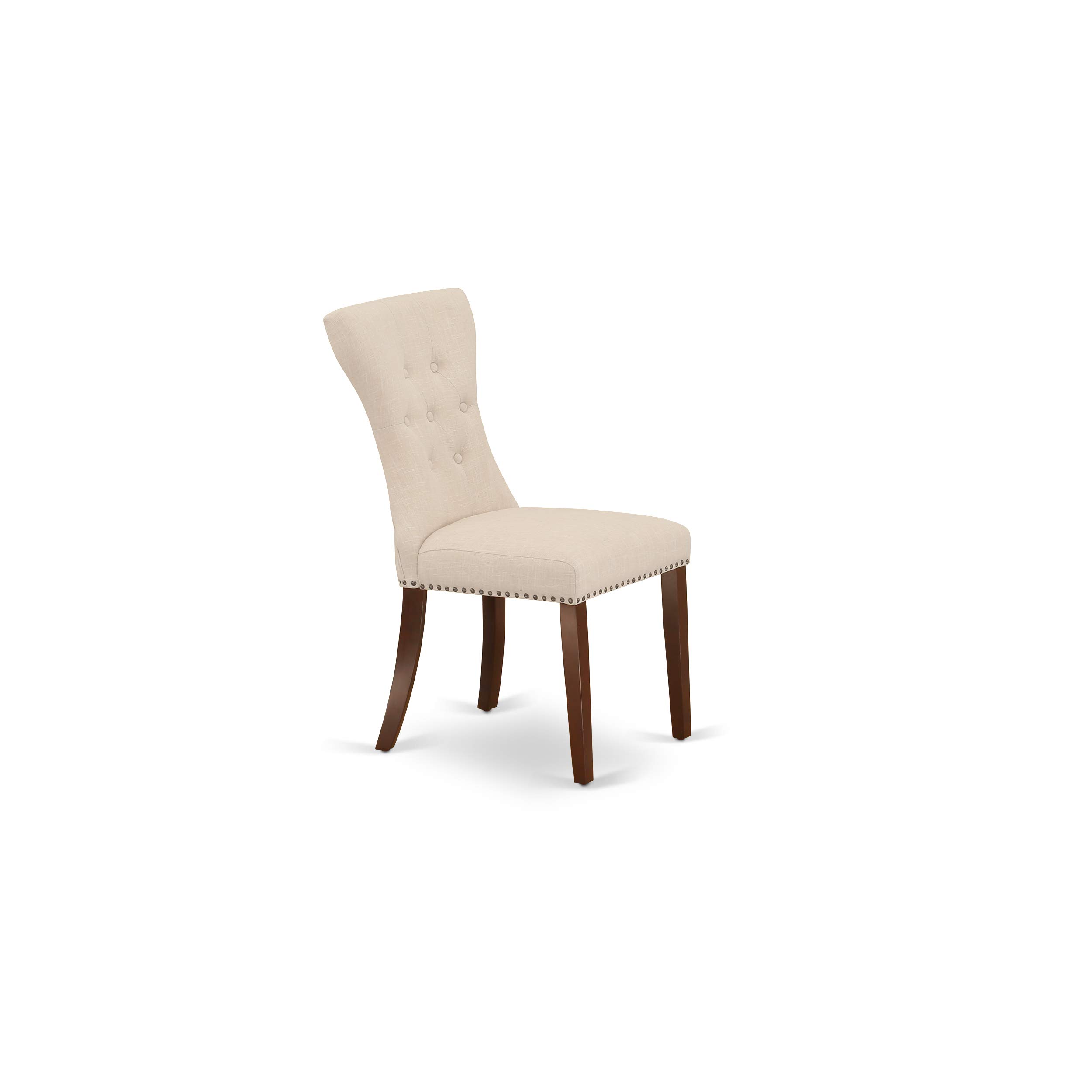 East West Furniture 5-Piece Mahogany Dining Set with Butterfly Leaf Table & 4 Linen Chairs - 32x54 Inch - Perfect for Small Kitchens, Breakfast Nooks & Cozy Family Meals