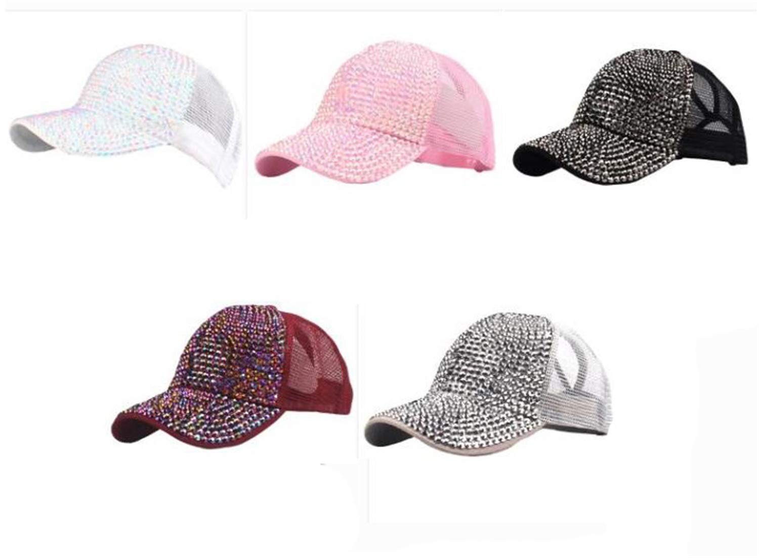 Sparkly Glitter Baseball Cap for Women - Shiny Sequins Ponytail Hat with Messy Bun Hole | Perfect for Sports, Parties, and Everyday Fashion Accessory