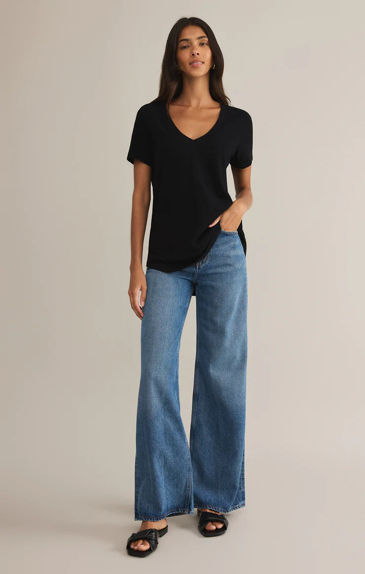 Z Supply Asher V Neck Tee - Soft Cotton Women's T-Shirt for Casual Wear & Everyday Outfits | Perfect for Layering, Weekend Errands & Coffee Dates