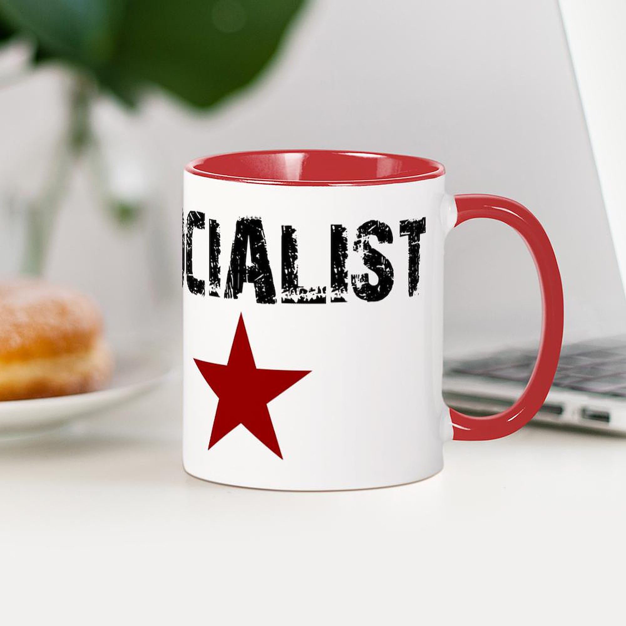 Socialist Mugs Set of 3 - 11 oz (325 ml) Ceramic Coffee Cups for Tea & Hot Drinks - Perfect for Home, Office & Political Discussions - CafePress