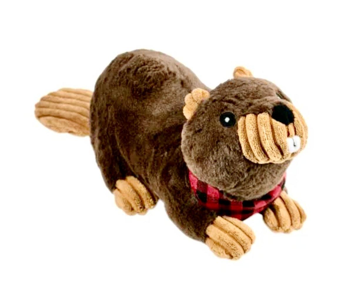 Soft Plush Crunch Beaver Toy for Dogs - Chew-Resistant & Squeaky Fun, Perfect for Teething Puppies and Playtime