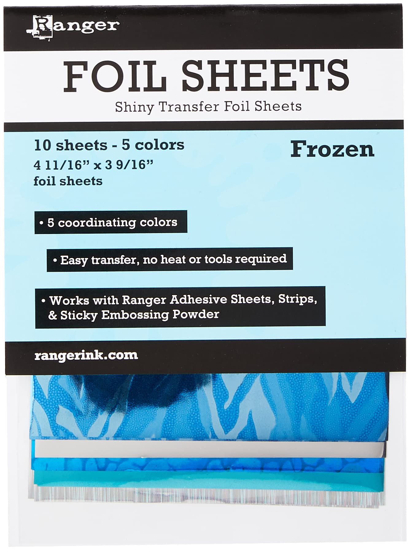 Ranger ISF48008 Frozen Inkssentials Foil Sheets - 10 Pack, 4.69