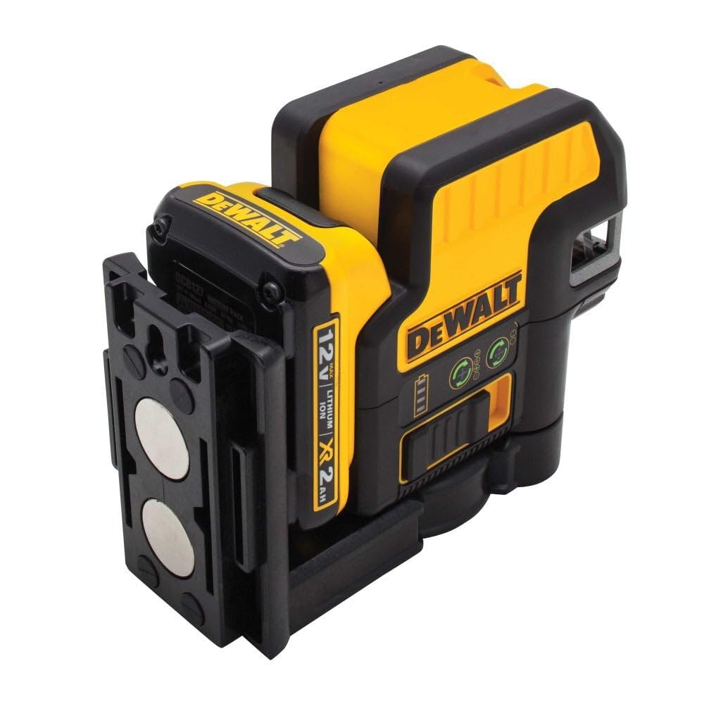 DEWALT DW0822LG 12V MAX Green Cross Line Laser Level with 2 Spot - Self-Leveling for Construction, Carpentry, and DIY Projects