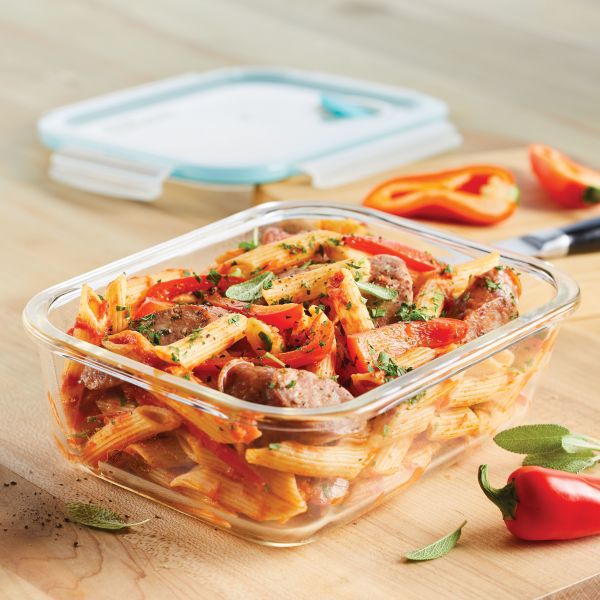 Airtight Leakproof Borosilicate Glass Food Storage Containers with Vent Lids - BPA Free Rectangle Kitchen Organizers for Meal Prep, Leftovers & Pantry Storage
