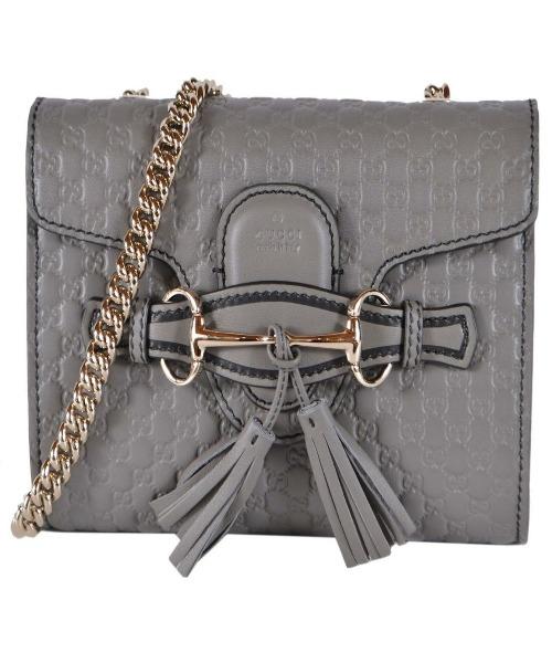Gucci Emily Mini Micro Guccissima Crossbody Bag in Grey | Luxury Leather Handbag for Women | Perfect for Date Night & Evening Events