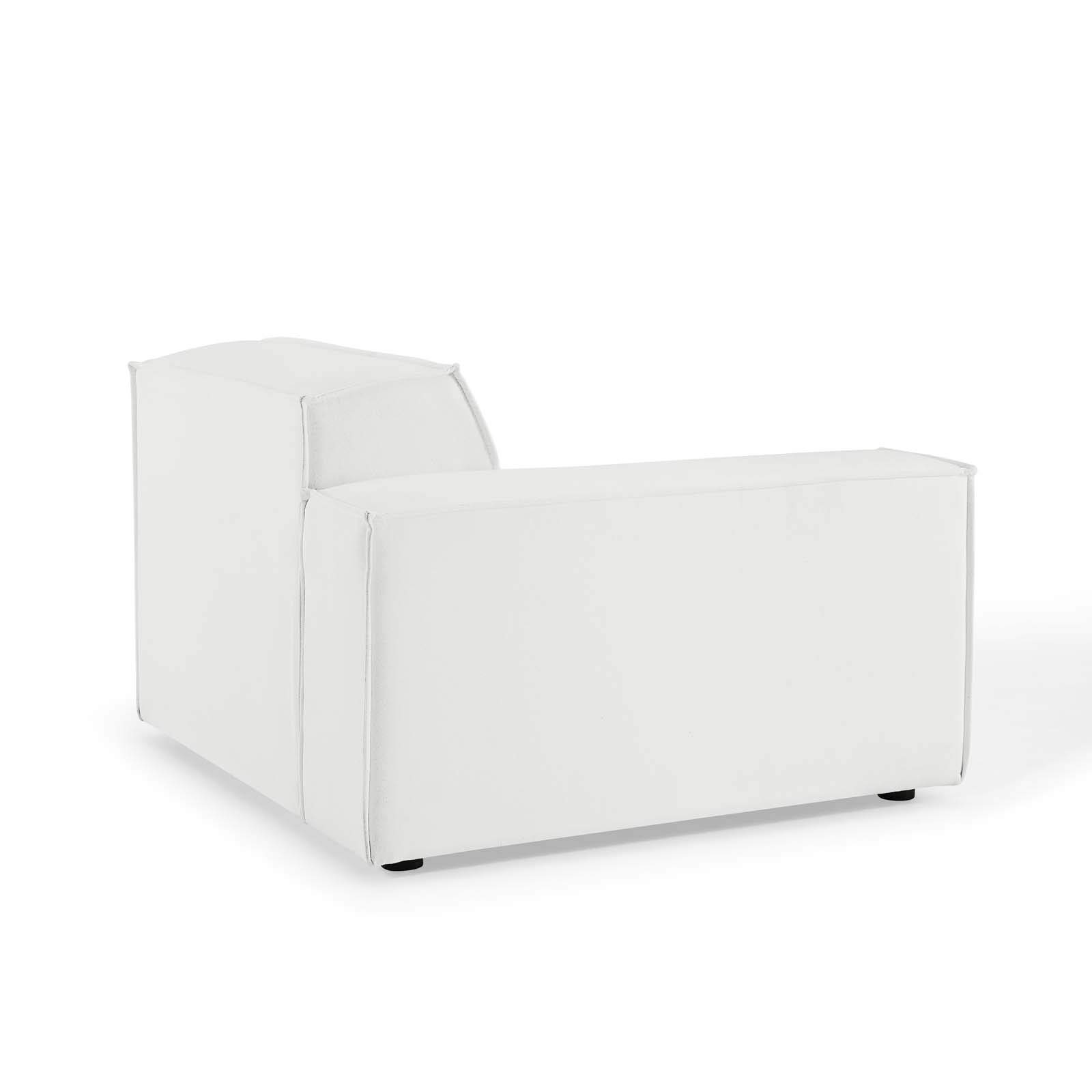 Modway EEI-4111-WHI 2-Piece White Sectional Sofa Set - Modern L-Shaped Couch for Living Room, Apartment & Small Spaces - Comfortable Fabric Sleeper Sofa with Reversible Chaise