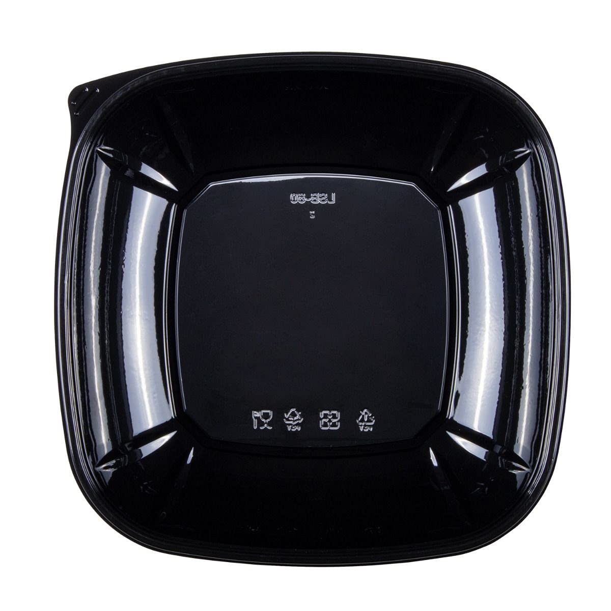 80 oz Black PET Square Bowls (50 Pack) - Durable & BPA-Free for Food Storage, Meal Prep, and Serving - Perfect for Restaurants, Catering, and Bulk Food Packaging