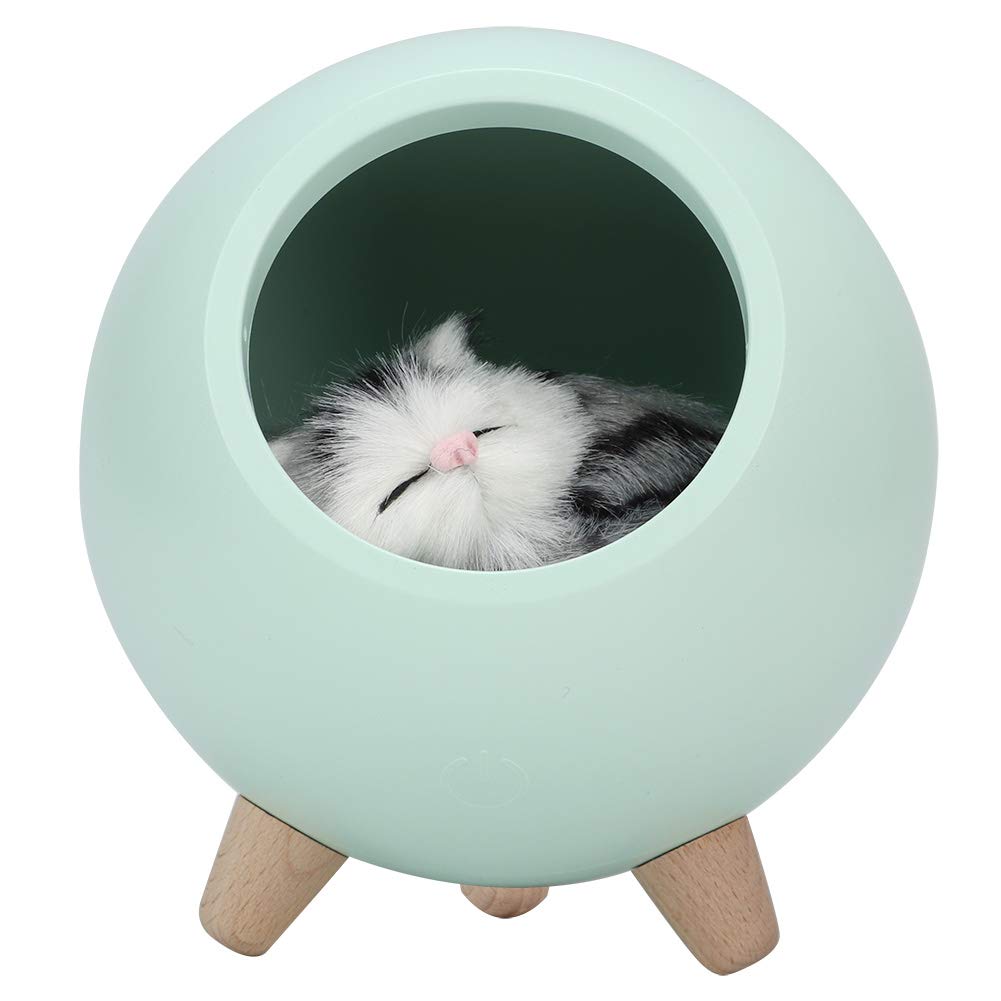 EVTSCAN Cute Cat Night Light - LED Pet House Lamp for Bedroom, Nursery, Kids Room - Soft Green Glow for Relaxing Ambience & Nighttime Comfort