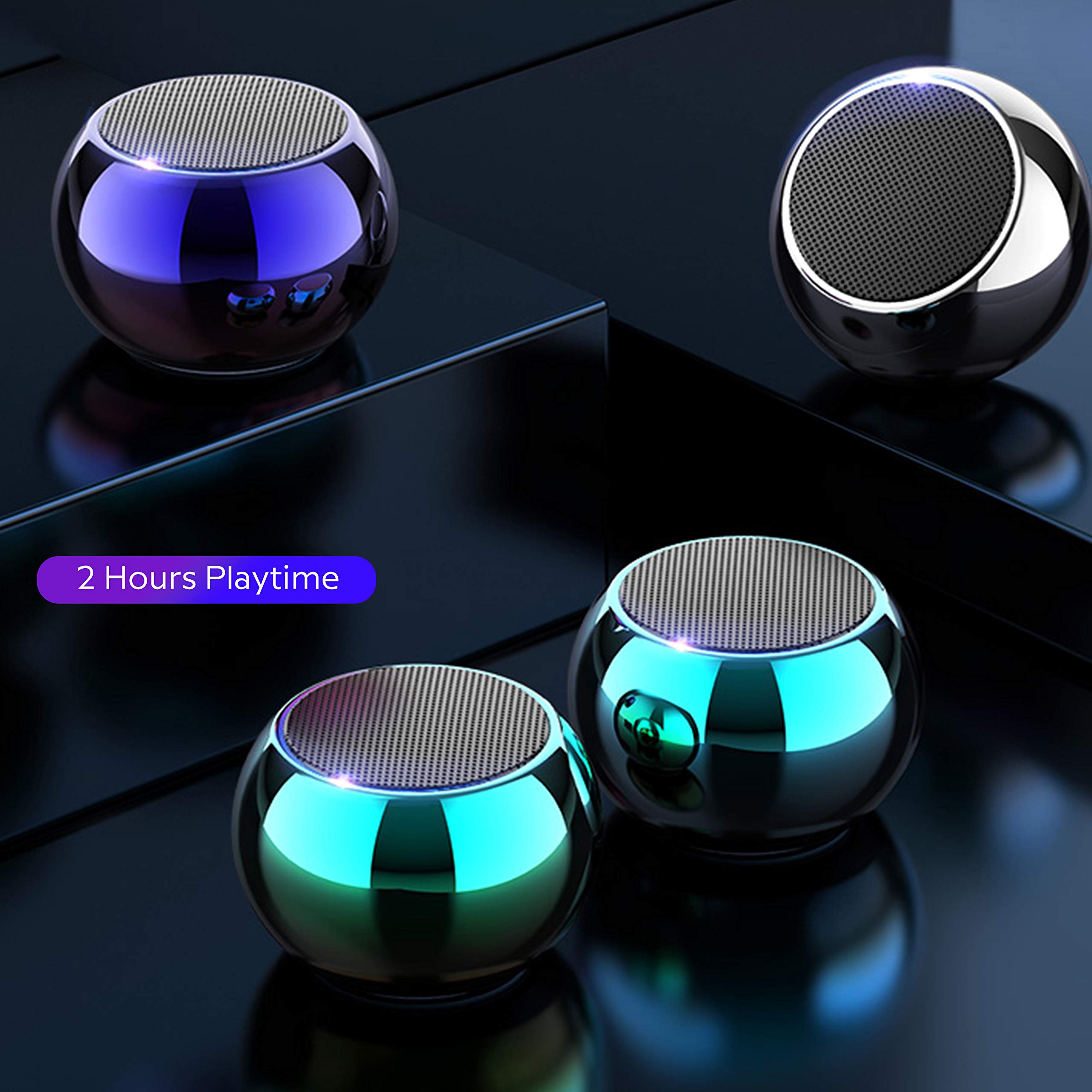 Premium TWS Wireless Bluetooth Speakers - Portable Mini Speaker with Big Bass, Stereo Pairing, Metal Case, Minimalist Design, Nylon Strap - Compatible with Echo Dot, iPhone, Android, iPad, Laptop - Perfect for Travel, Home, Office & Outdoor Parties