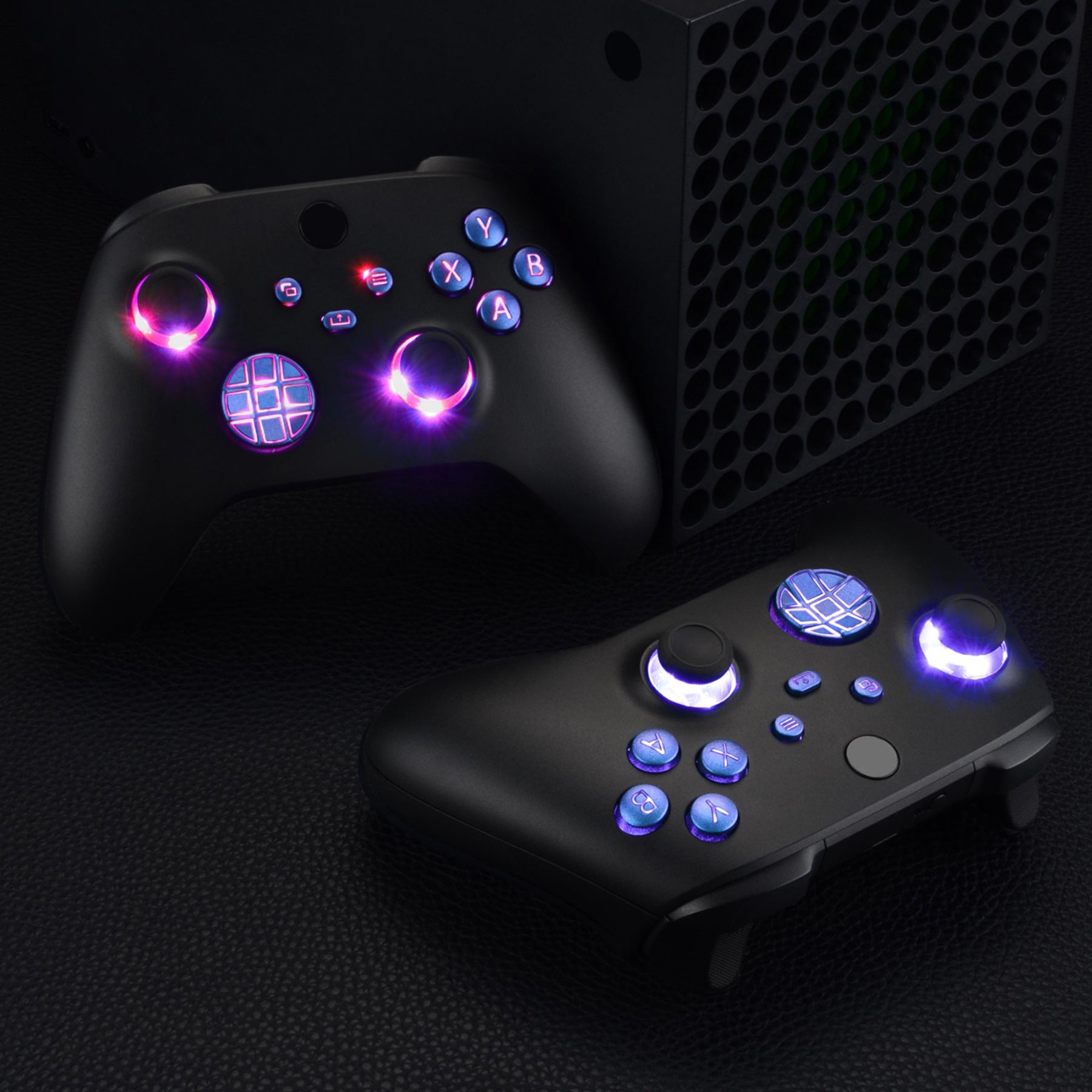 eXtremeRate Multi-Color LED Illuminated Buttons DTF V2 Kit for Xbox Series X/S Controller - Chameleon Purple Blue | Custom Gaming Mod for Enhanced Night Play & Competitive Edge