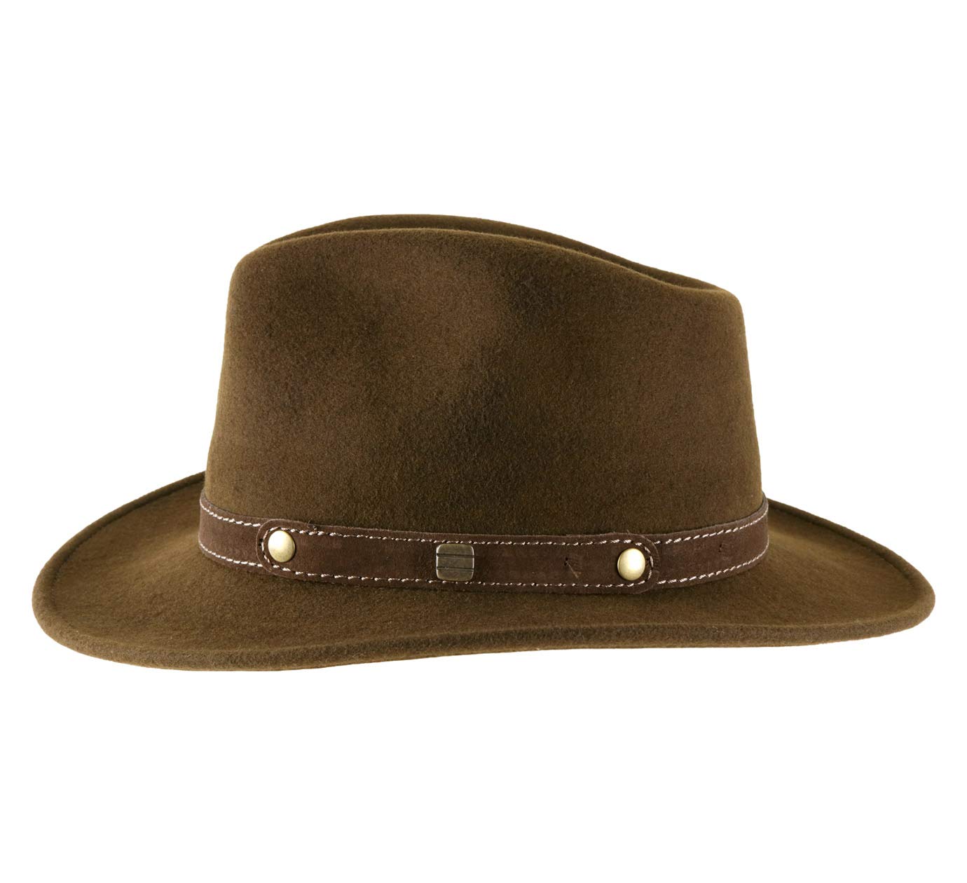 Classic Traveller II Wool Felt Fedora Hat - Water Repellent, Packable Wide Brim Hat for Men & Women - Perfect for Outdoor Adventures, Travel & Fashion