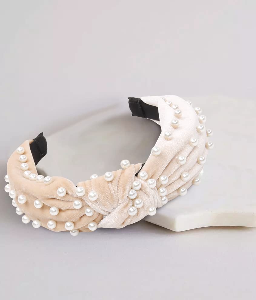 6 Pack Women's Pearl Leopard Print Knotted Elastic Headbands - Fashion Hair Accessories for Girls & Women - Perfect for Workouts, Yoga, Office & Everyday Wear
