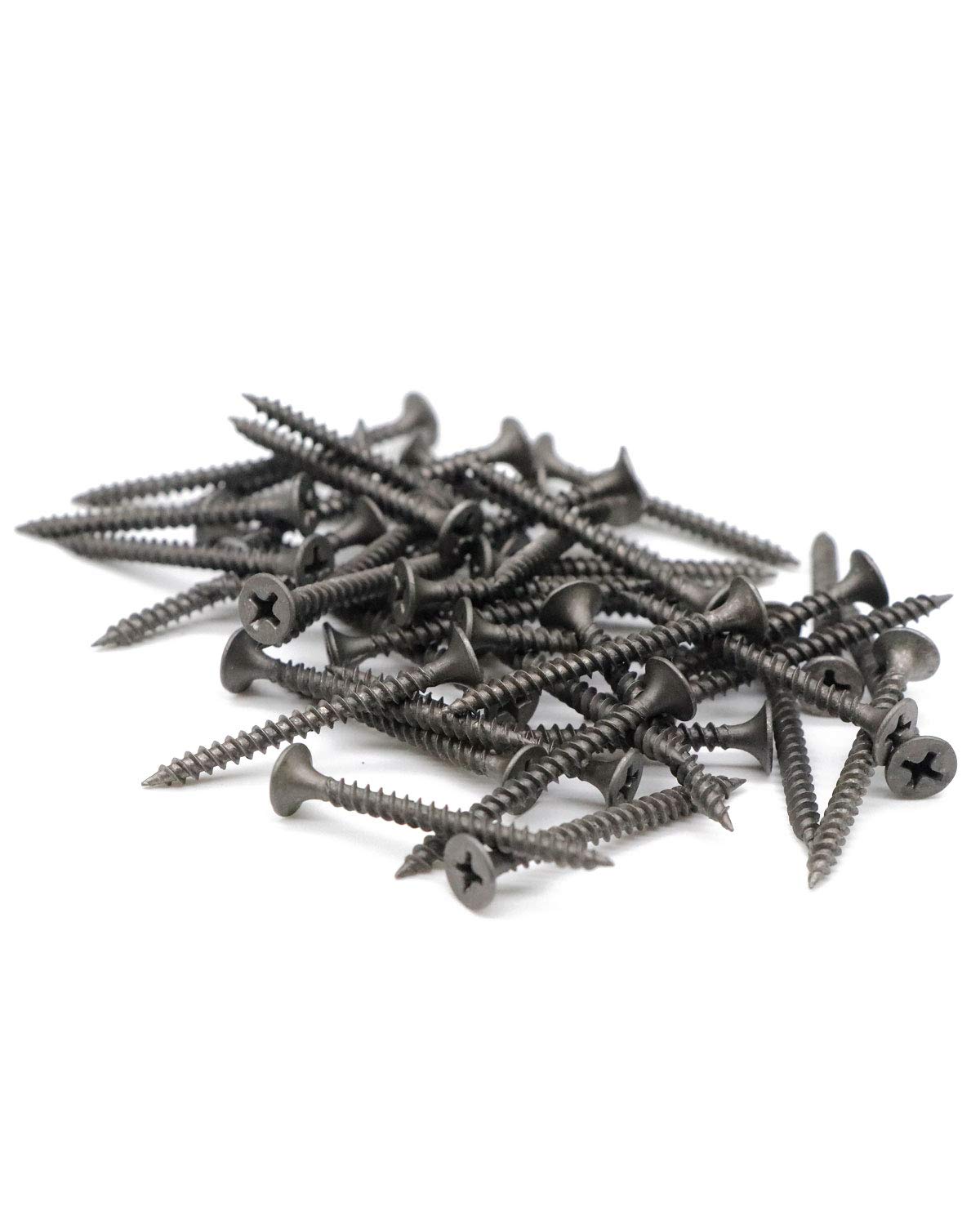 100PCS #6 x 1-1/2 Inch Flat Head Phillips Drywall Screws - Fine Thread, Gray Phosphate Coating - Self-Tapping for Metal, Sheetrock & Wood - Indoor & Outdoor Use - Perfect for Hanging Drywall, Installing Cabinets & DIY Home Projects