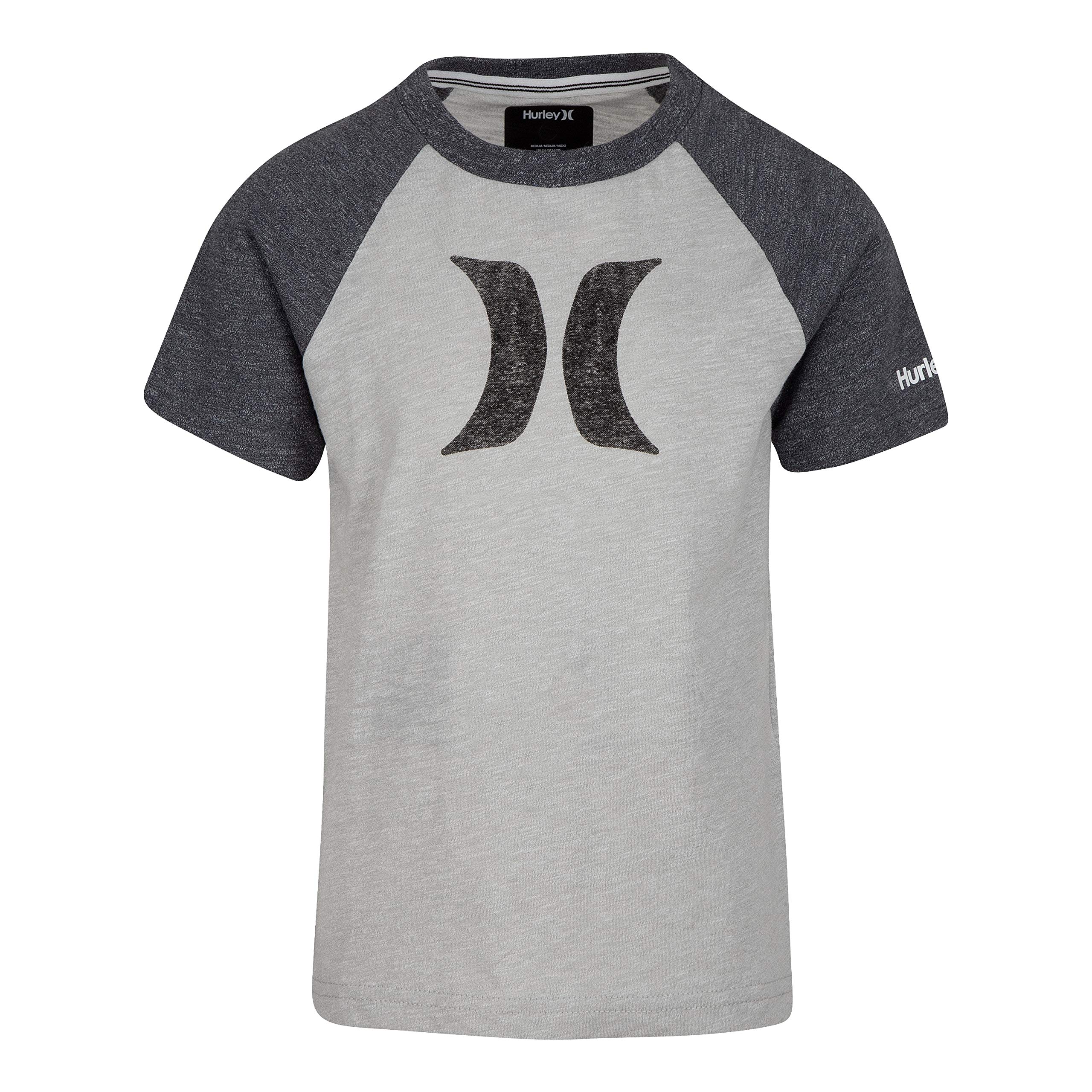 Hurley Boys' Icon Graphic Short Sleeve T-Shirt - Soft Cotton Tee for Kids, Cool Surf Style, Casual Wear for School & Beach