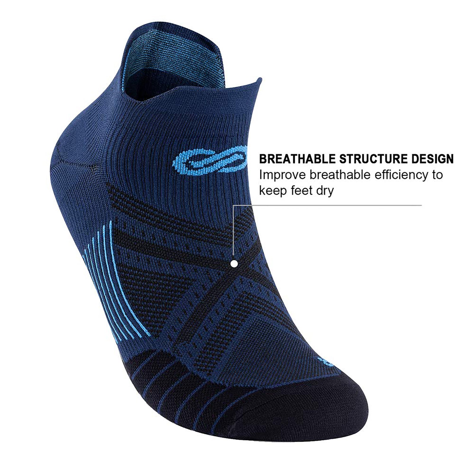 GECKOMAN x PAPLUS Ankle Compression Running Socks for Men & Women - 2 Pairs Pack - Moisture Wicking & Breathable for Marathon, Hiking, Gym Workout & Sports Performance