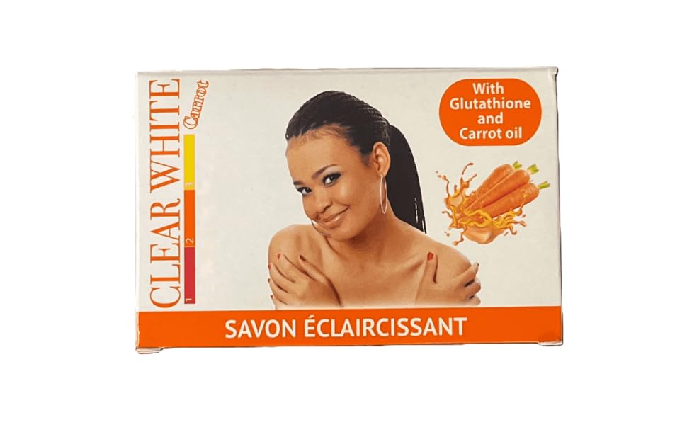 Natural Clear White Bar Soap with Carrot Oil - 250g for Soft Skin | Moisturizing & Gentle Cleansing | Perfect for Daily Face & Body Wash