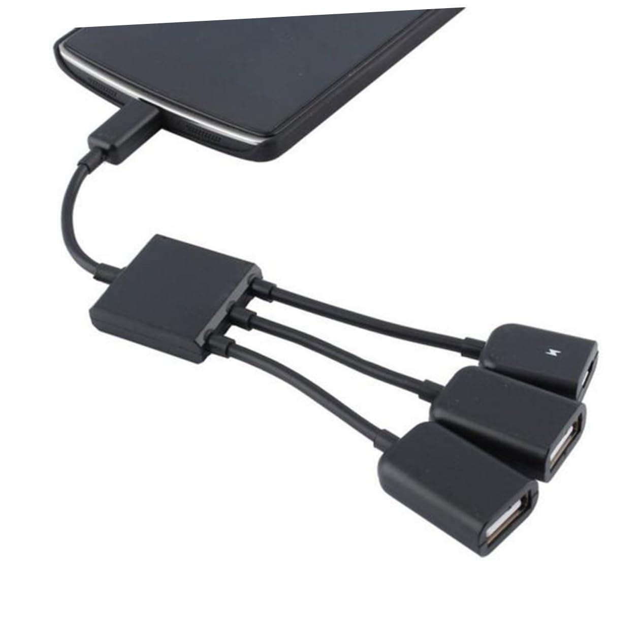 Mikikit 2-Pack 3-in-1 USB OTG Adapter - Male to Female USB Hub Converter with Micro USB Cable for Smartphones, Tablets, Laptops - Perfect for Data Transfer, Charging & Connecting Multiple Devices