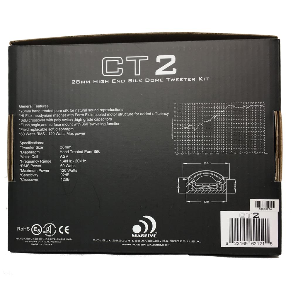 CT2 60 Watts RMS 28mm Silk Dome Tweeters - High Performance Car Audio Tweeters for Clear Sound | Perfect for Car Stereo, Home Theater & Professional Audio Systems