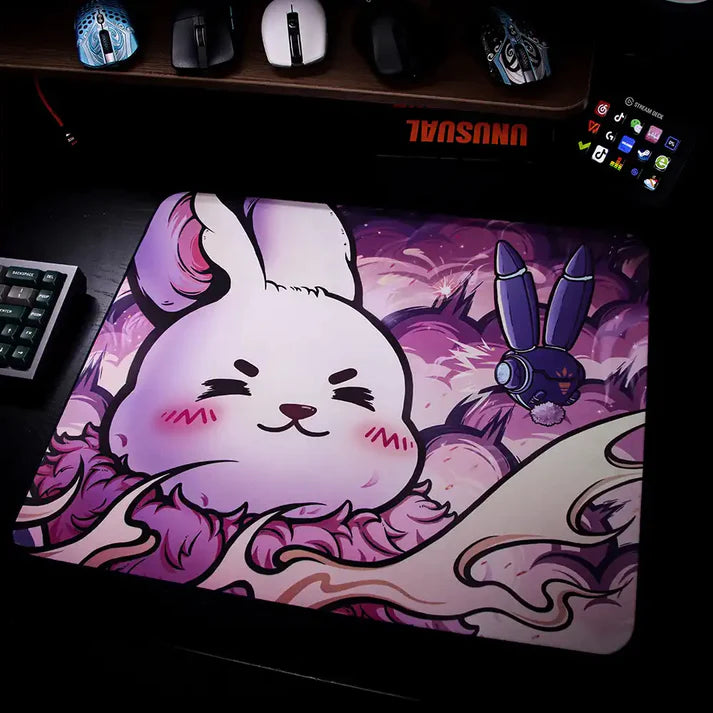Esports Tiger SheSheJia Gaming Mouse Pad - Ultra-Smooth Poron Surface, Non-Slip Rubber Base, Pink (Perfect for FPS, MOBA & Office Work)