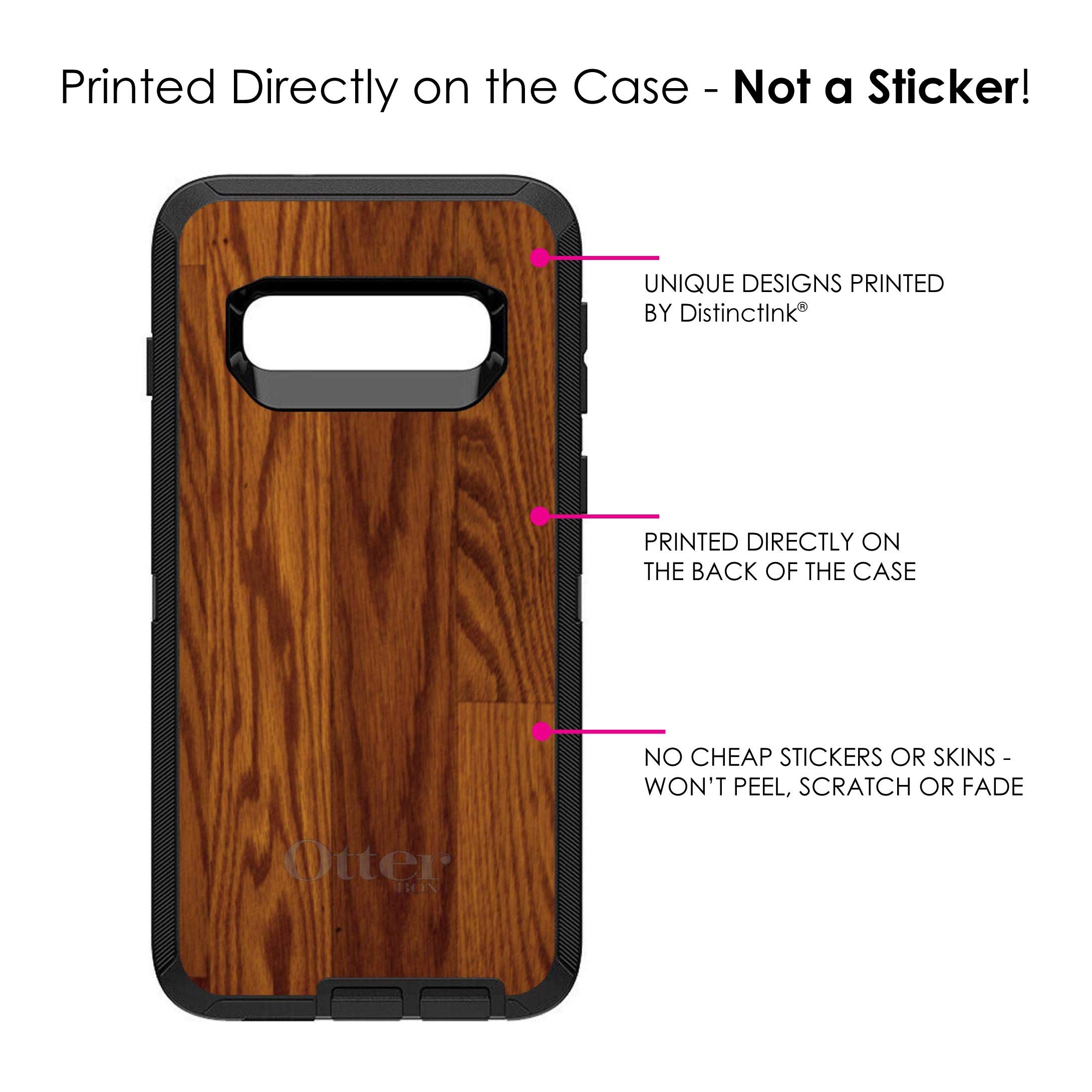 DistinctInk Samsung Galaxy S10 & S10 5G Case (6.1 Inch) - Wood Grain Design Protective Phone Cover - Durable Shockproof Replacement for OtterBox Defender - Perfect for Work, Travel & Outdoor Activities