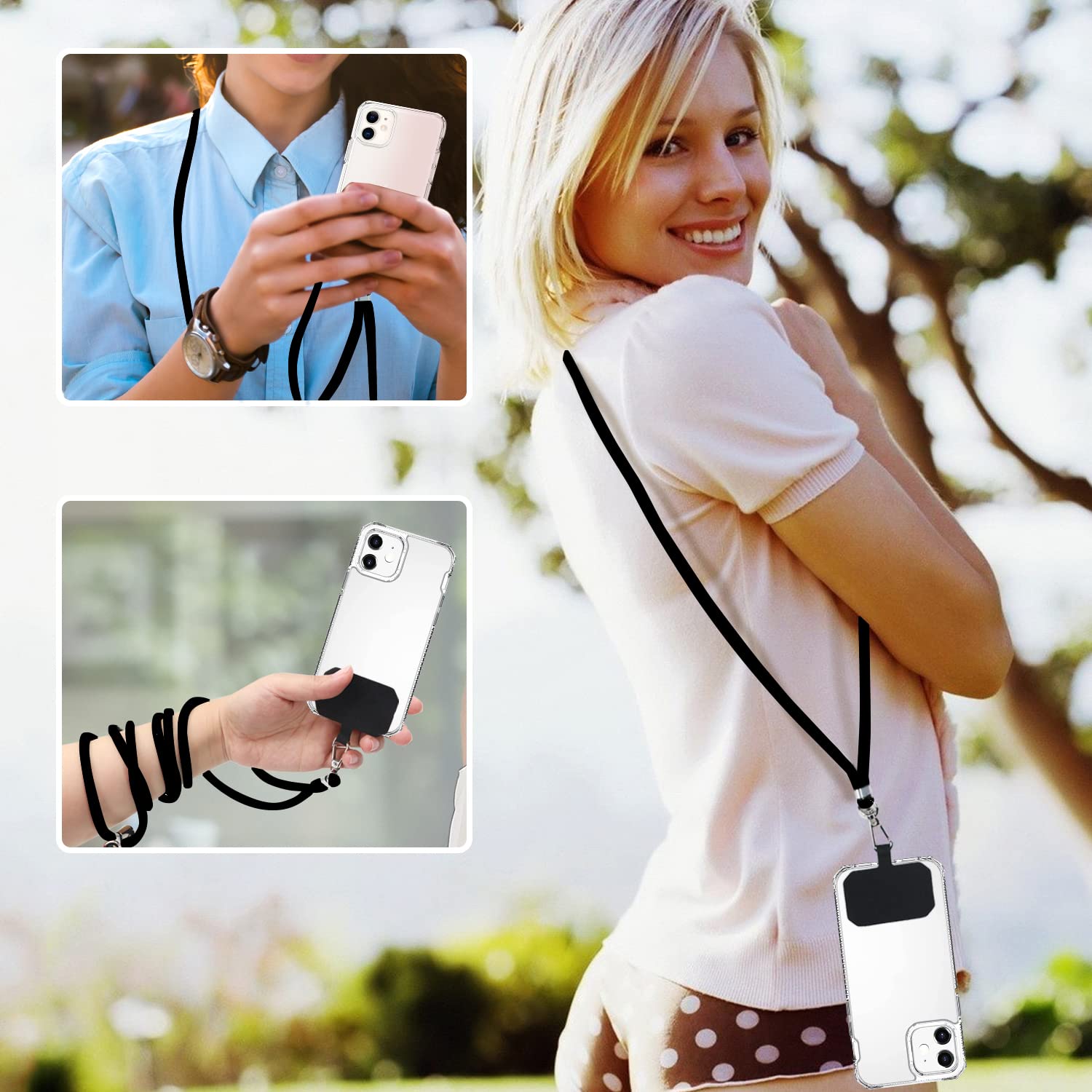 Universal Phone Lanyard - Adjustable Nylon Neck Strap for Smartphones - Perfect for Work & Travel