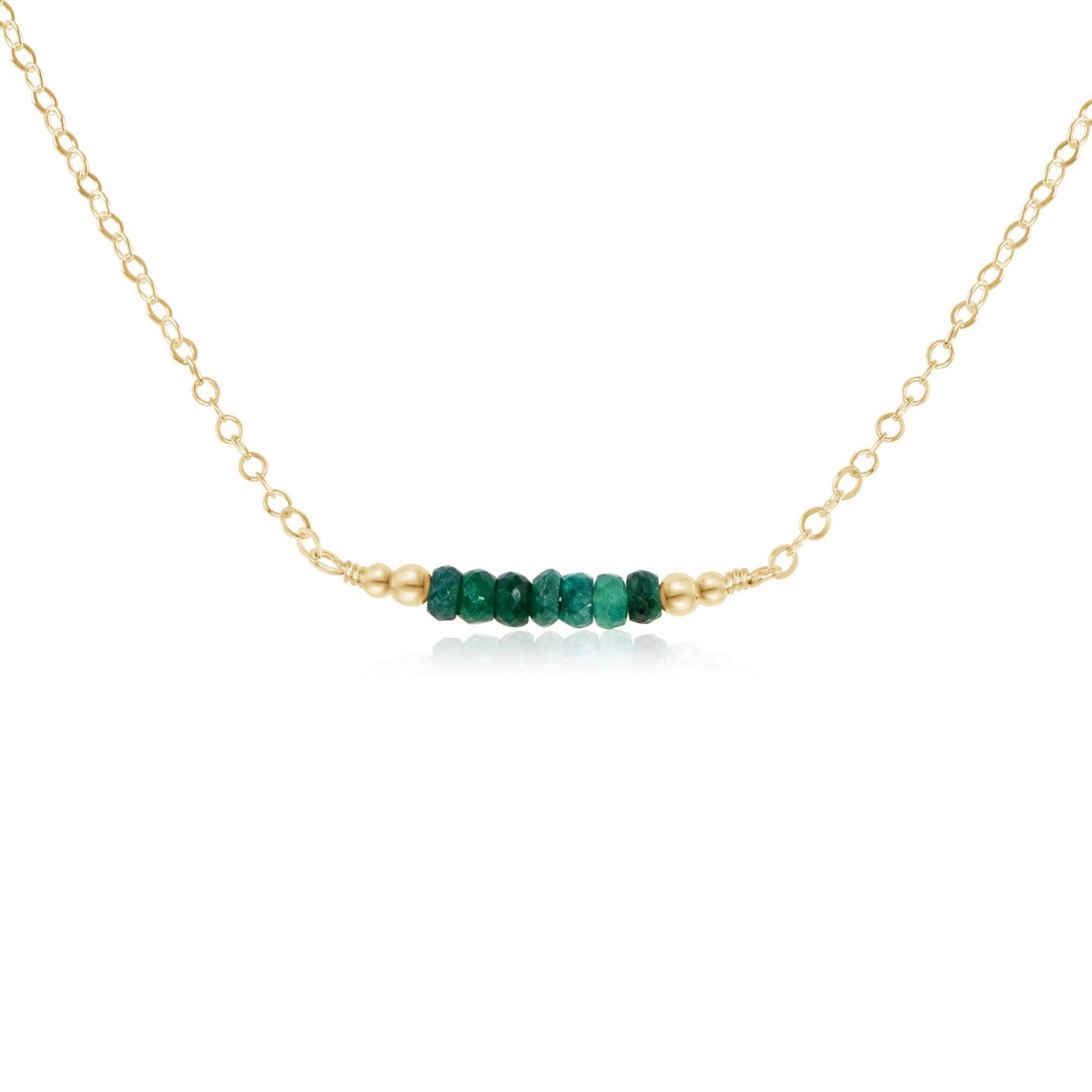 Sparkling Green Emerald Faceted Bead Bar Necklace - Elegant Jewelry for Women | Perfect for Parties, Weddings & Special Occasions
