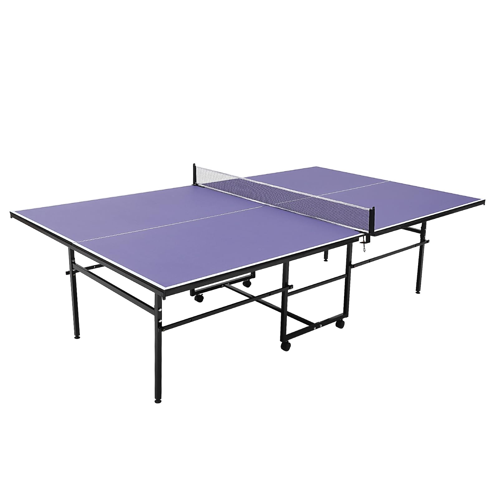 Professional Full-Size 9' x 5' Folding Ping Pong Table with Net & Wheels - Indoor/Outdoor Tennis Table with Single Player Playback Mode for Easy Storage & Movement | Perfect for Home, Gym, Office & Backyard Games