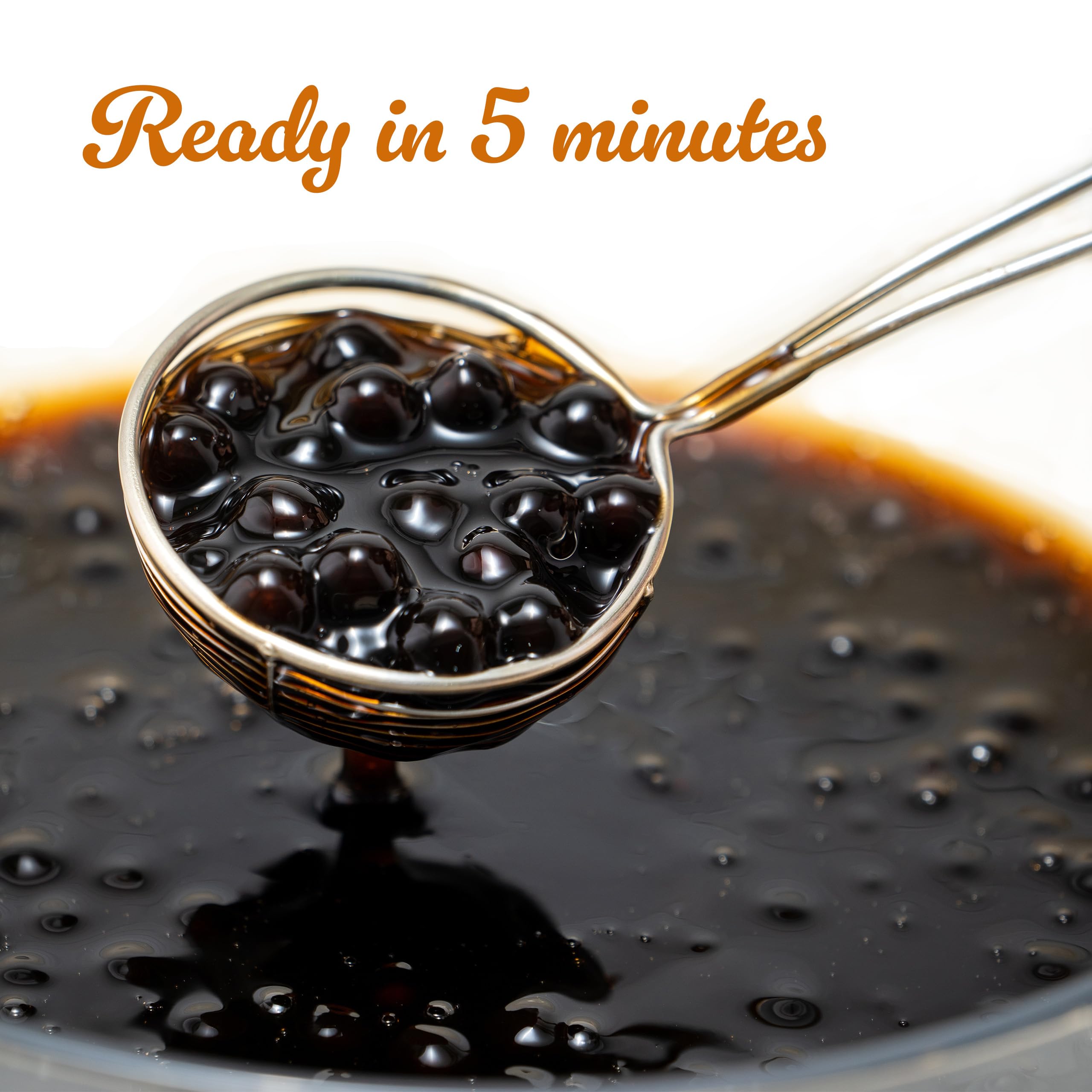 E-FA BRAND Boba Black Tapioca Pearls for Bubble Tea - Ready in 3-5 Minutes (Microwave or Stovetop) - 2.2 LB Pack of 2 - Perfect for Homemade Bubble Tea, Milk Tea, Desserts & Party Snacks