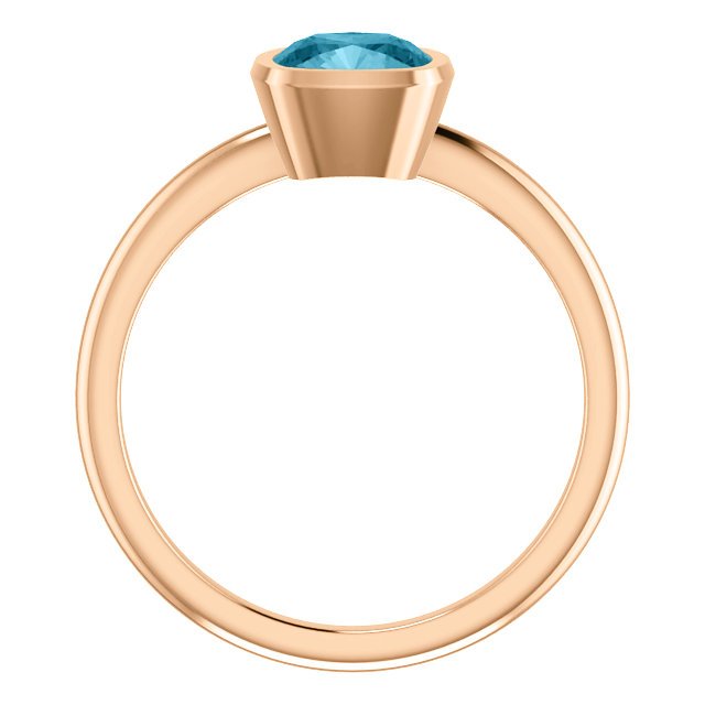 14K Gold 1.25 Carat London Blue Topaz Bezel Set Ring for Women - Elegant Birthstone Jewelry Gift for Anniversary, Engagement & Special Occasions