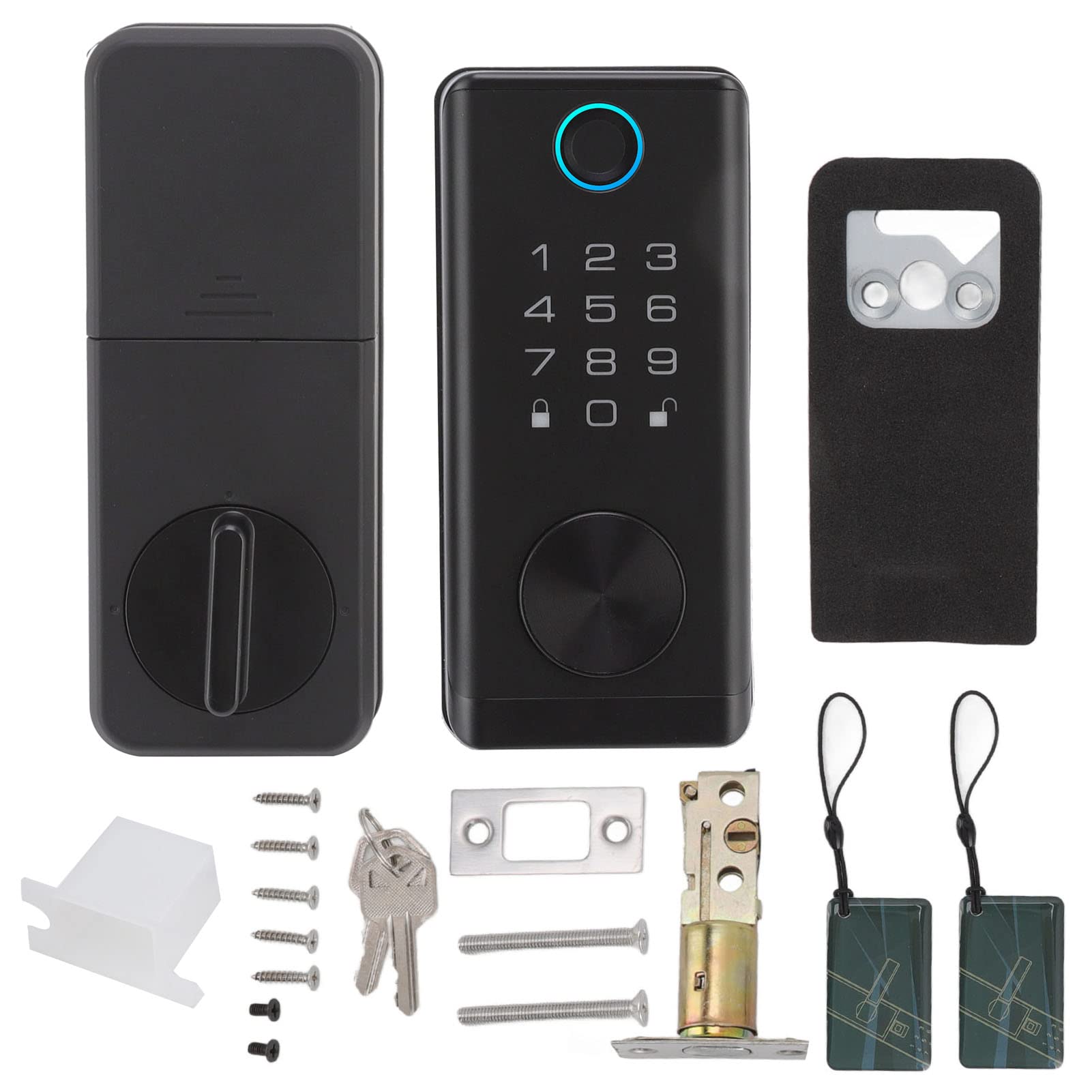 Smart Fingerprint Door Lock - Keyless Entry with Virtual Password & Hidden Keyhole - High Strength Zinc Alloy Digital Lock for Home, Hotel & Office Security (Ideal for Vacation Rentals & Smart Homes)