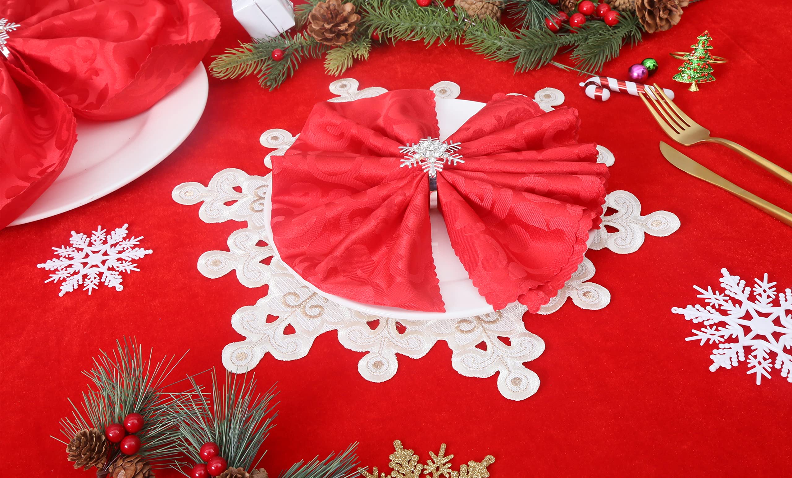 GRANDDECO Christmas Placemats Set of 4 - 14