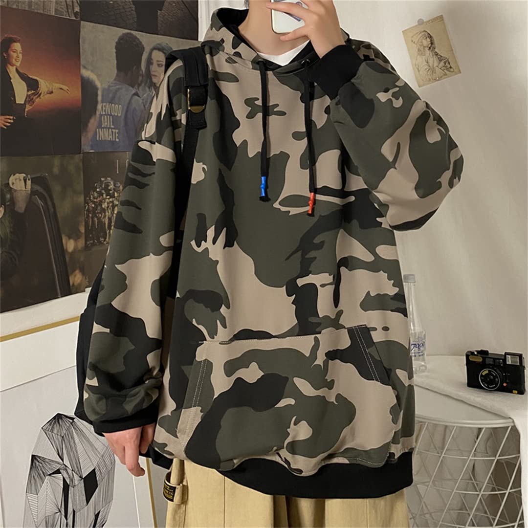 Men's Hip Hop Oversized Hooded Sweatshirt - Autumn Graphic Print Pullover Hoodie for Casual Wear & Street Style | Gym, Lounge, Outdoor Activities