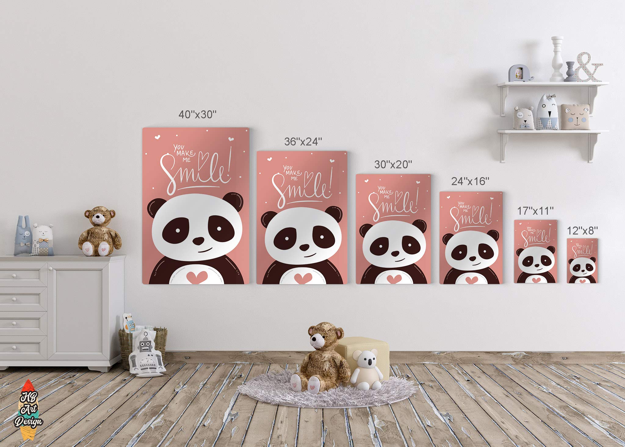 Cute Animals Motivational Wall Art - 4 Panel Metal Print Set for Nursery, Baby Girl & Boy Room Decor - Handmade in USA (30x20 inches each) - Perfect for Kids Bedroom, Playroom & Nursery Wall Decor