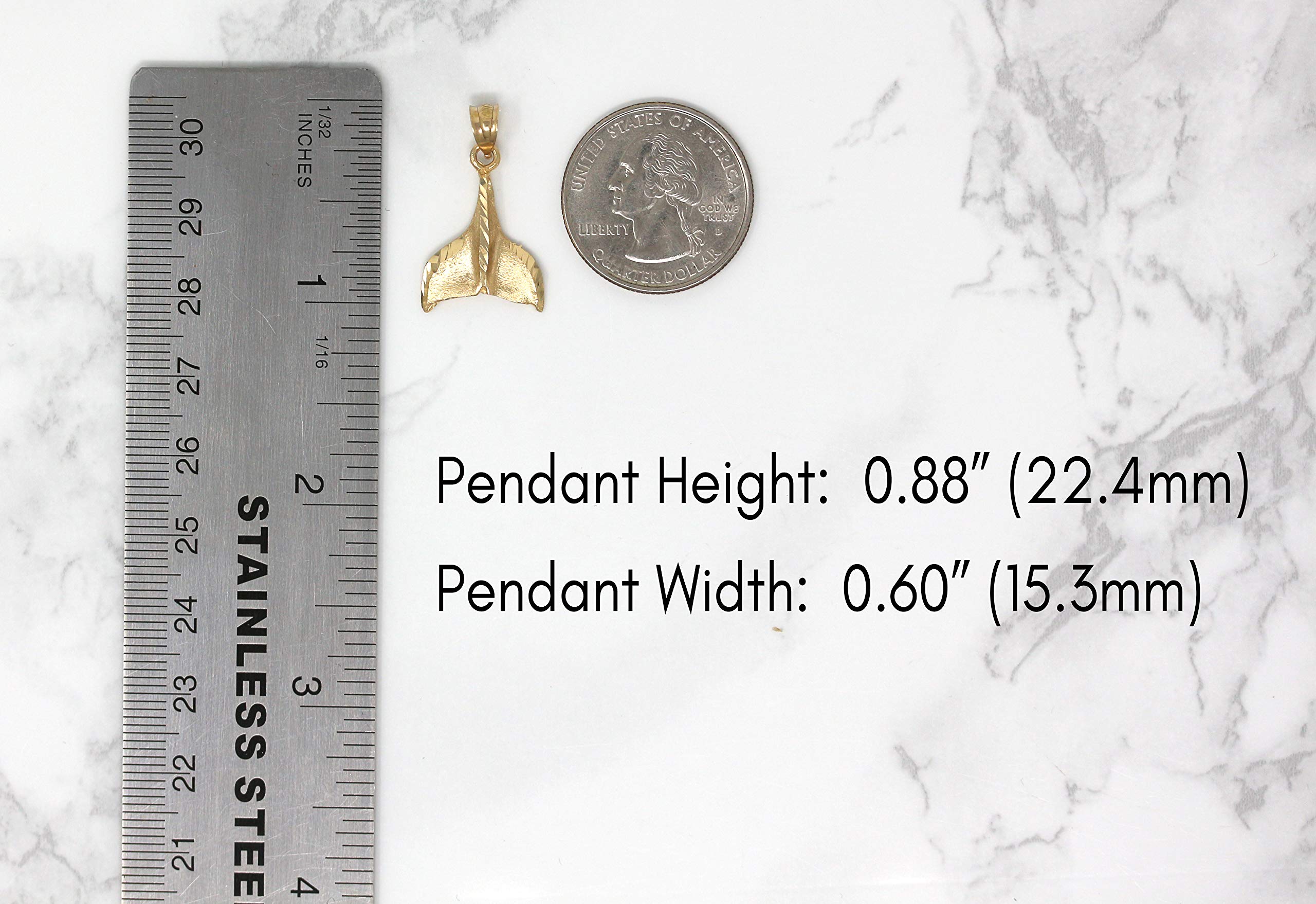 14K Gold Whale Tail Charm Pendant Necklace - Dainty Ocean Jewelry for Women, Perfect for Beach Vacations & Gift Giving
