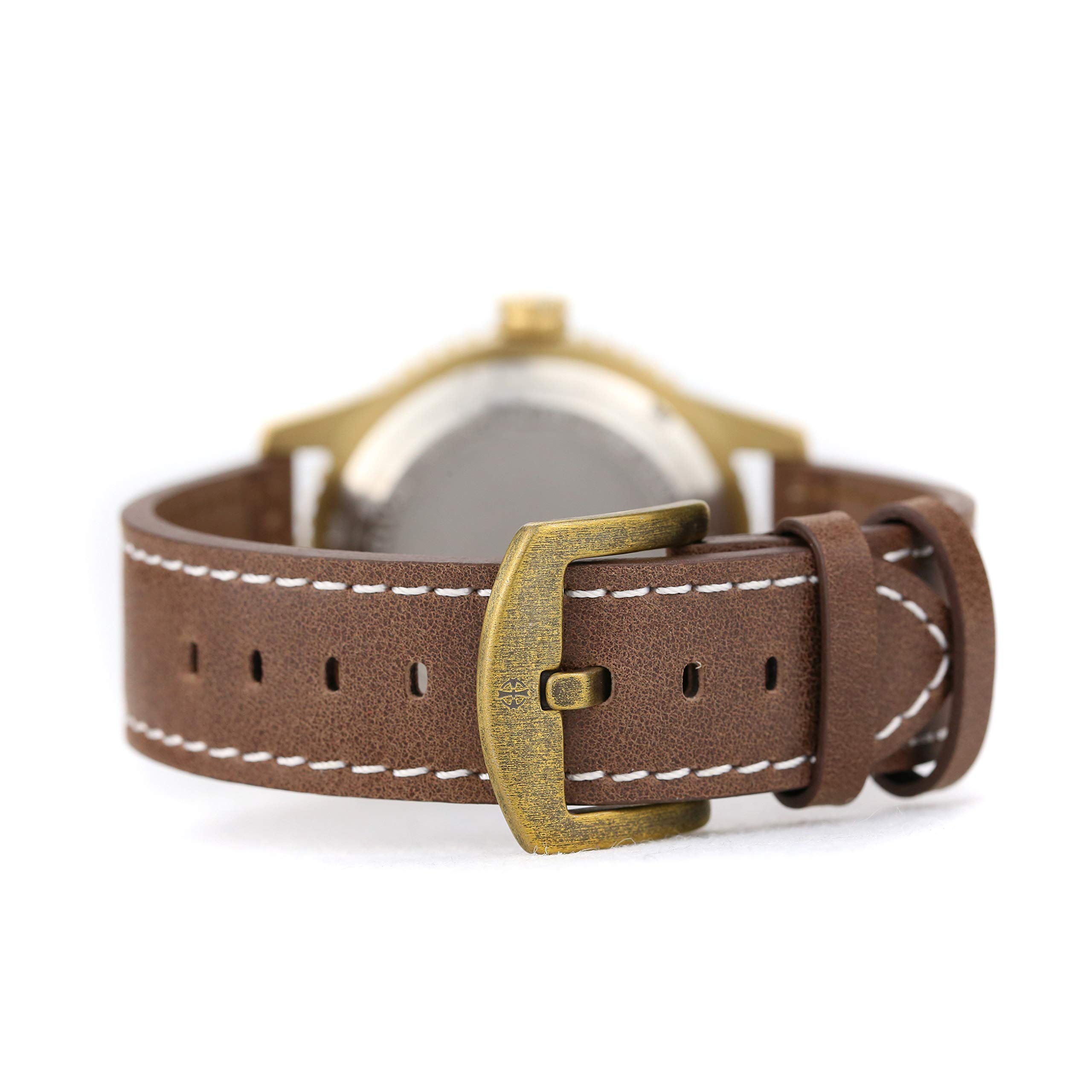 ENRIVA Men's 200m Water Resistant Bronze Automatic Military Dive Watch with Japanese NH35 Movement, Super Luminous, Leather Strap - Perfect for Scuba Diving, Outdoor Adventures & Everyday Wear