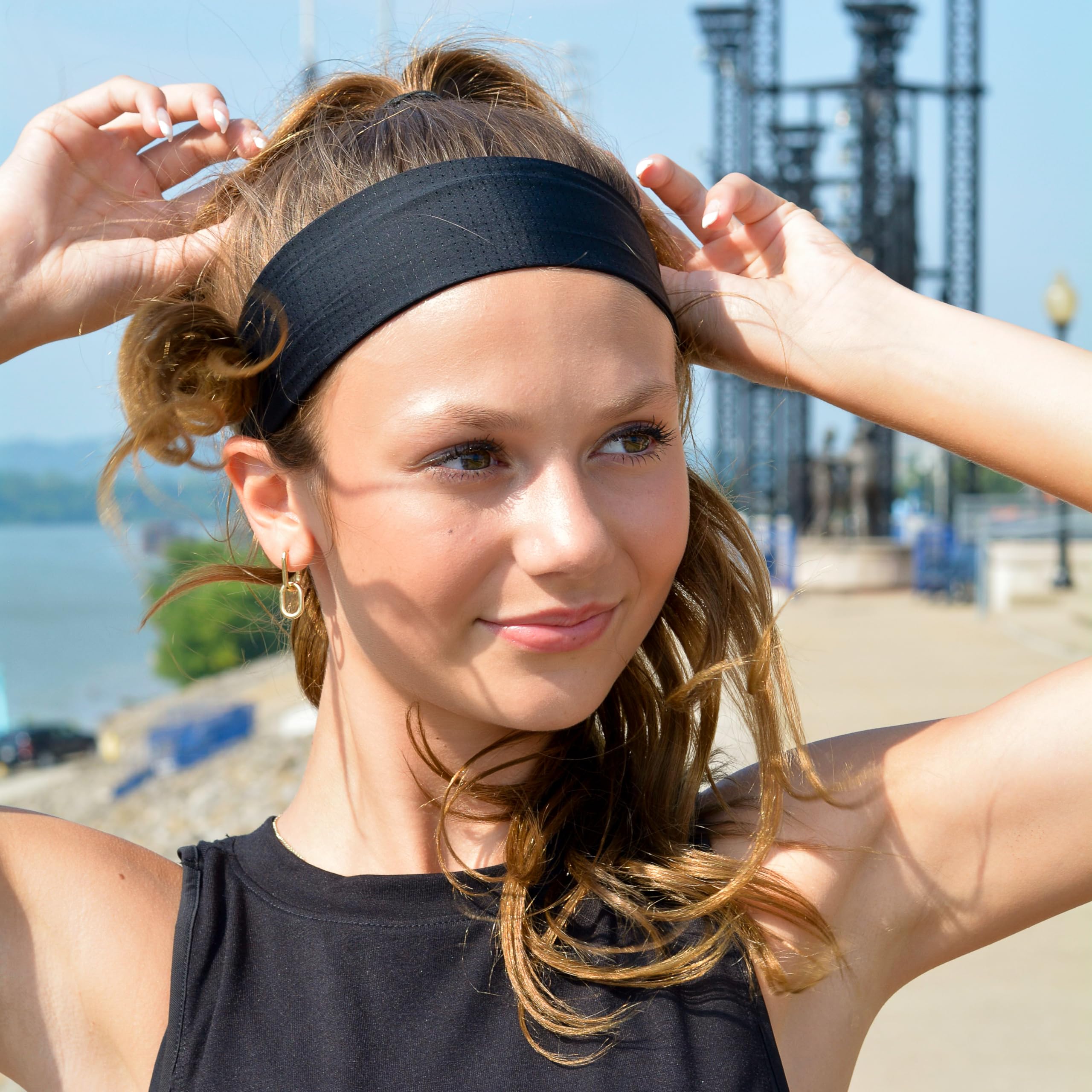 FROG SAC Adjustable Non-Slip Sport Headbands for Women & Girls - Breathable Stretchy Elastic Workout Headbands for Yoga, Running, Soccer & Exercise - Perfect for Gym, Sports & Active Lifestyles