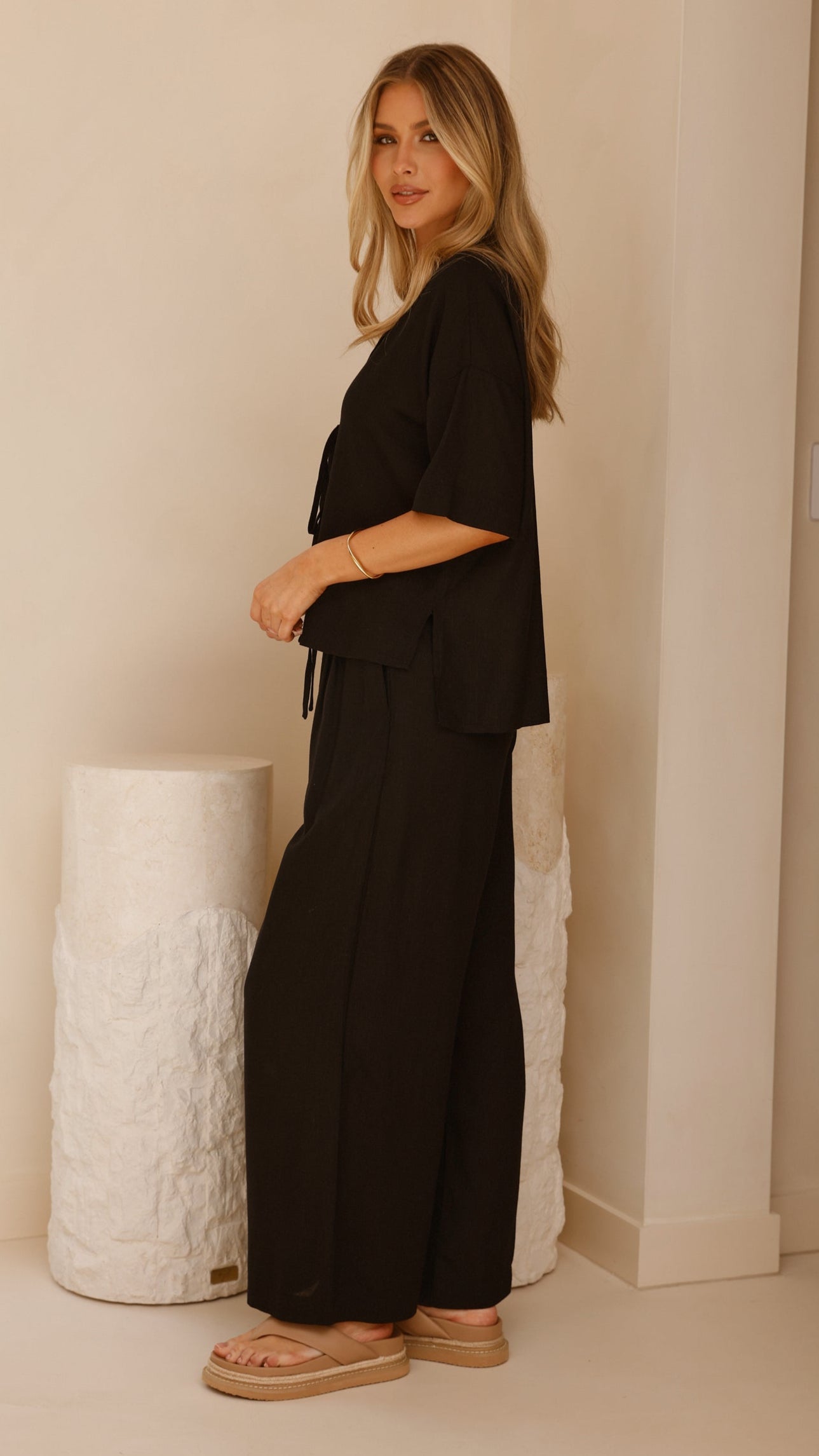 Lexi Linen Pants for Women - Soft & Breathable Black Linen Trousers - Perfect for Summer, Travel & Casual Wear