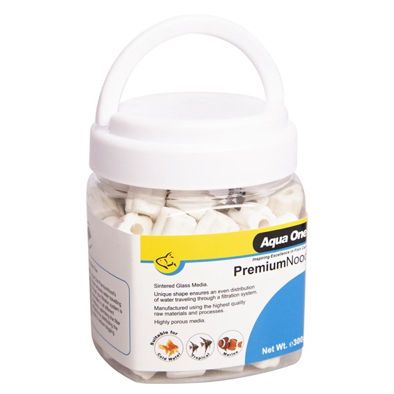 Aqua One Premium Sintered Ceramic Filter Media Noodles - High Porosity Bio Filter Media for Aquariums, Fish Tanks & Pond Filtration Systems - Ideal for Biological Filtration and Beneficial Bacteria Growth