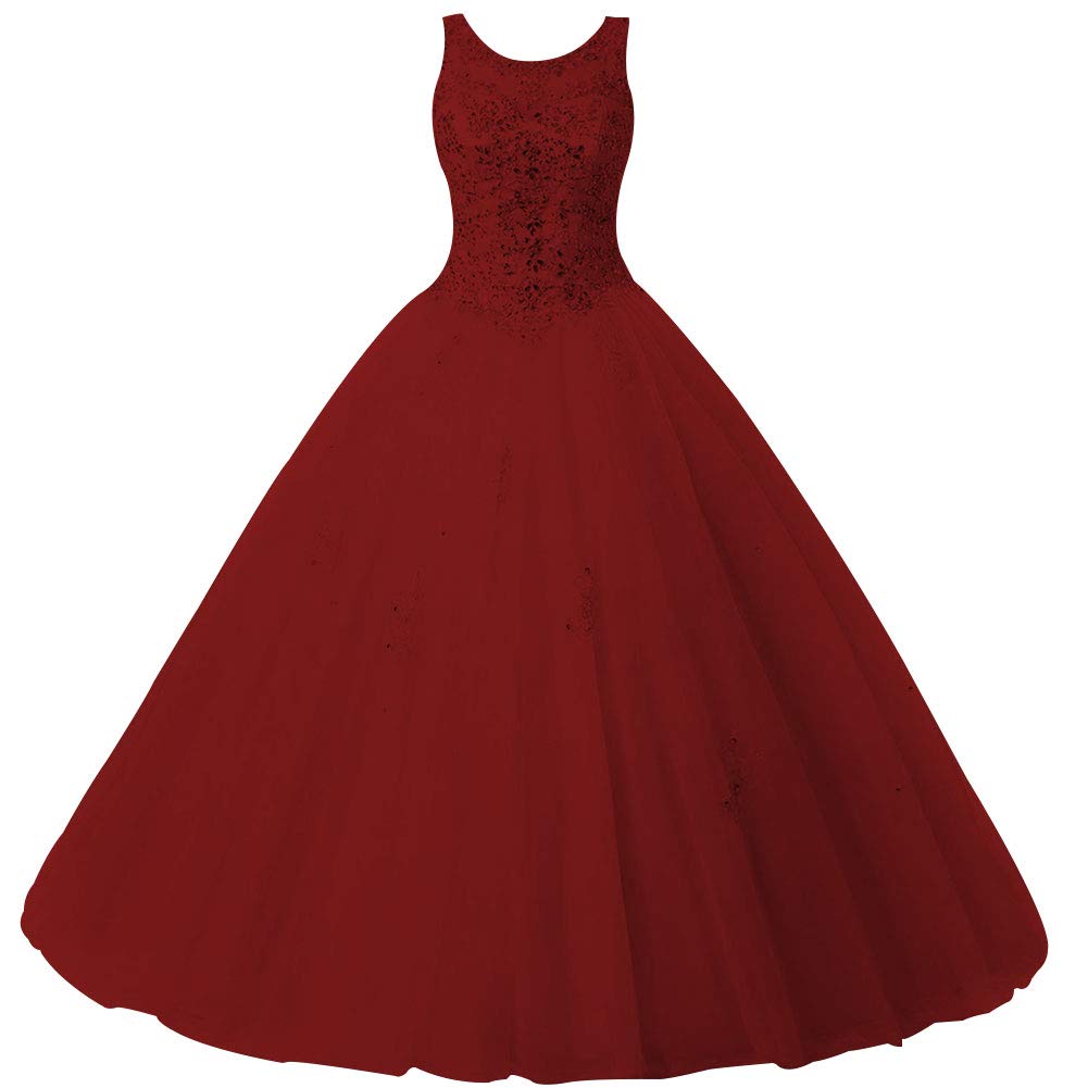 Elegant Beaded Tulle Ball Gown Prom Dress for Quinceanera, Homecoming & Evening Events - Sleeveless Formal Gown for Dances, Parties & Special Occasions