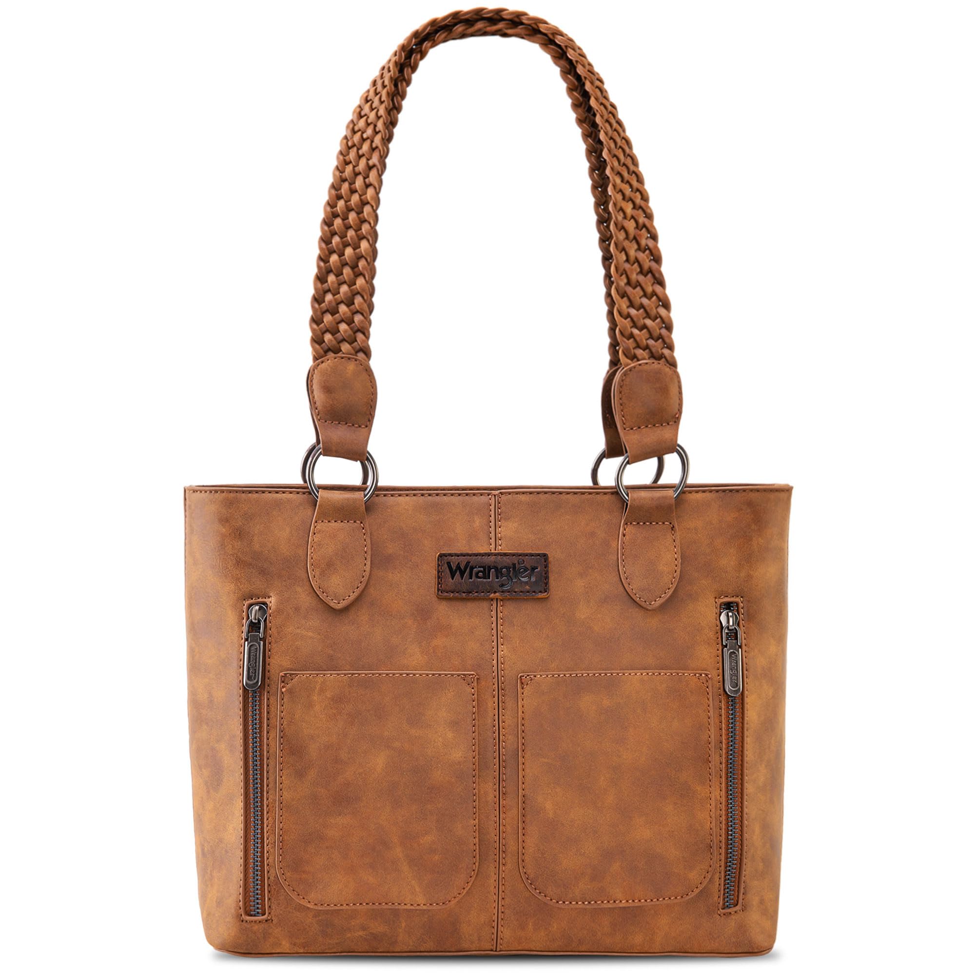 Wrangler Distressed Tote Bag for Women - Western Style Purse with Multiple Pockets, Handbag & Shoulder Bag - Perfect for Casual Outings, Shopping & Travel
