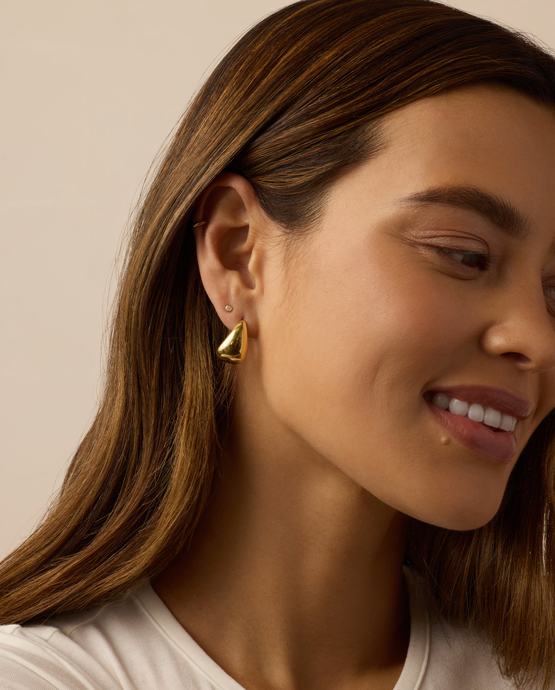 Elegant Gold Plated Banks Earrings for Women - Trendy Dangle Hoop Earrings for Daily Wear & Special Occasions