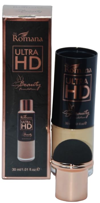 URJUWANI Romana Ultra HD Beauty Foundation - 30ml Liquid Makeup for Flawless Coverage, Natural Finish | Perfect for Daily Wear, Photography & Special Occasions