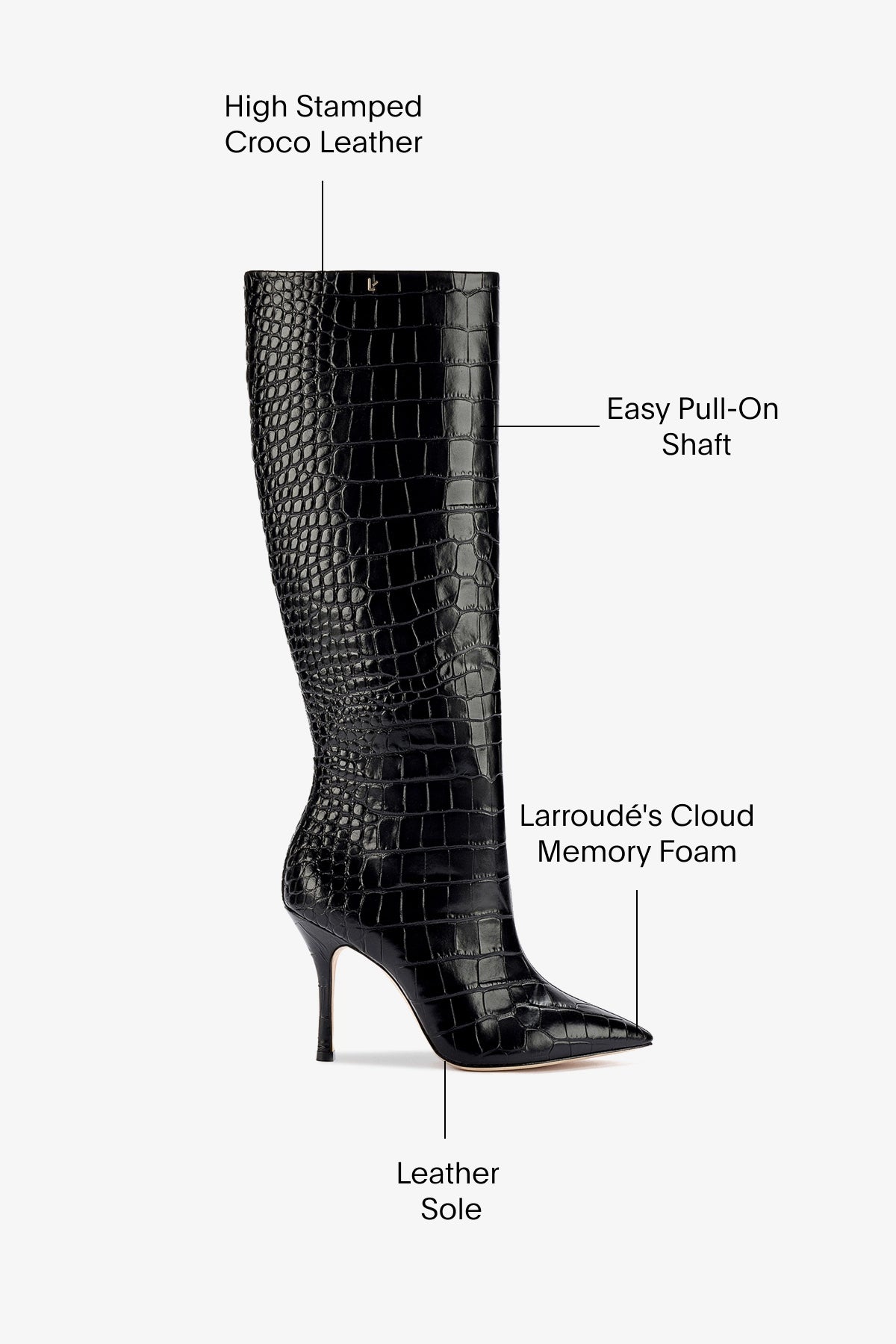 Kate Black Stamped Leather Boots for Women - Stylish & Comfortable Ankle Boots for Fall, Winter & Everyday Wear